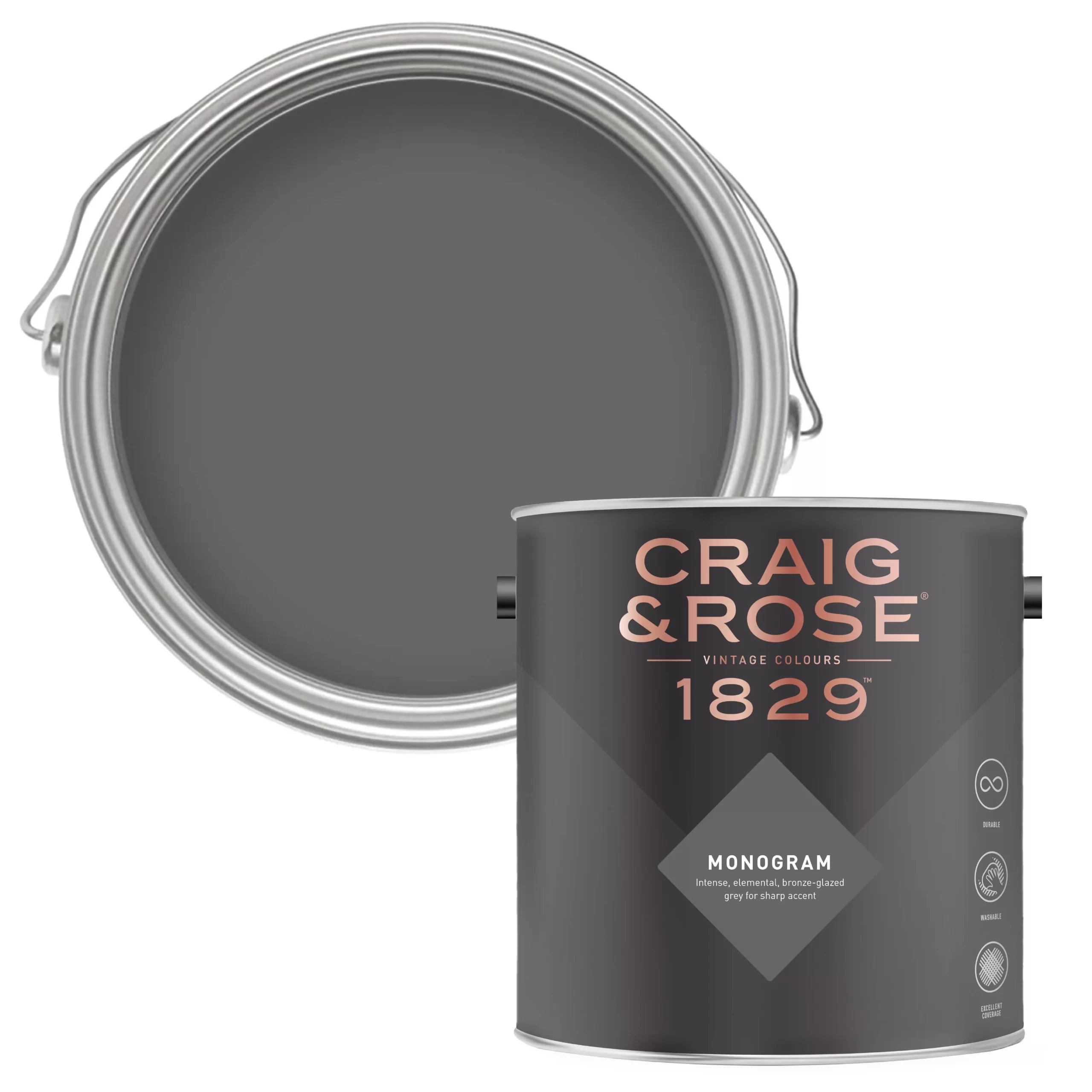 Craig & Rose 1829 Monogram Chalky Emulsion paint, 2.5L Craig & Rose 1829 Monogram Chalky Emulsion Paint, 2.5L -Trade Point Sale Shop craig rose 1829 monogram chalky emulsion paint 2 5l5036211062068 02c bq scaled