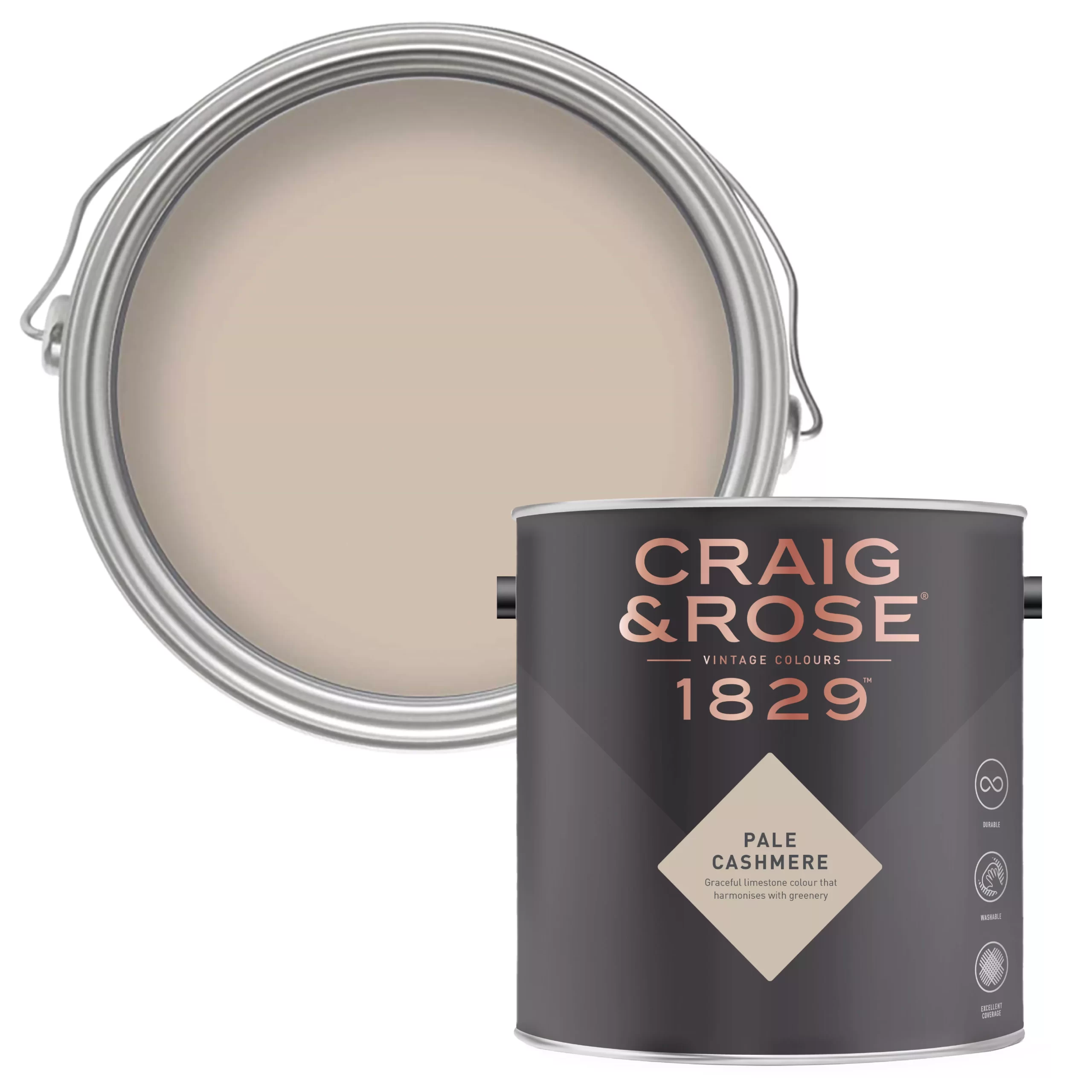 Craig & Rose 1829 Pale Cashmere Chalky Emulsion paint, 2.5L Craig & Rose 1829 Pale Cashmere Chalky Emulsion Paint, 2.5L -Trade Point Sale Shop craig rose 1829 pale cashmere chalky emulsion paint 2 5l5036211062136 02c bq scaled