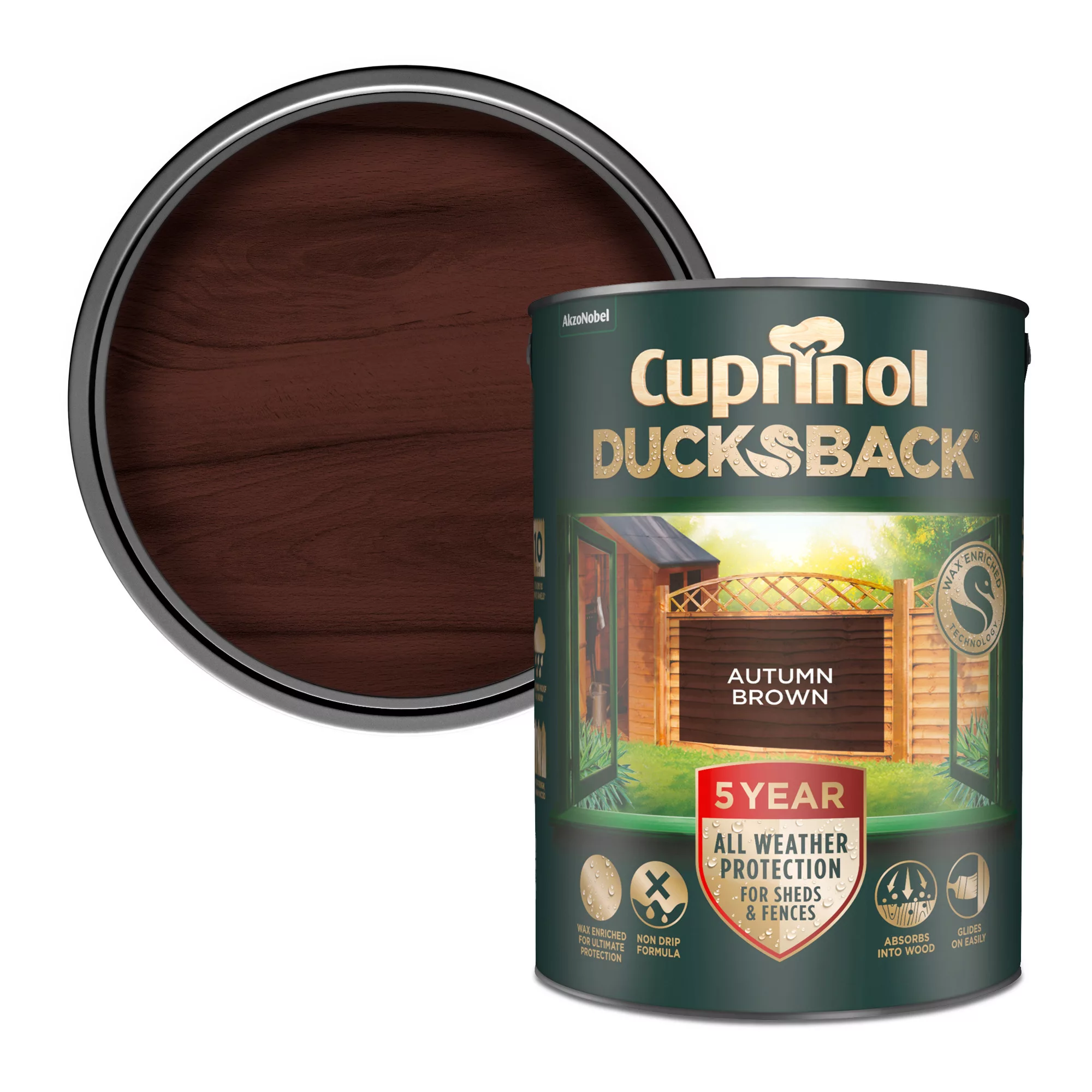 Cuprinol 5 year ducksback Autumn brown Fence & shed Treatment, 5L Cuprinol 5 Year Ducksback Autumn Brown Fence & Shed Treatment, 5L -Trade Point Sale Shop cuprinol 5 year ducksback autumn brown fence shed treatment 5l5010212503003 02c bq