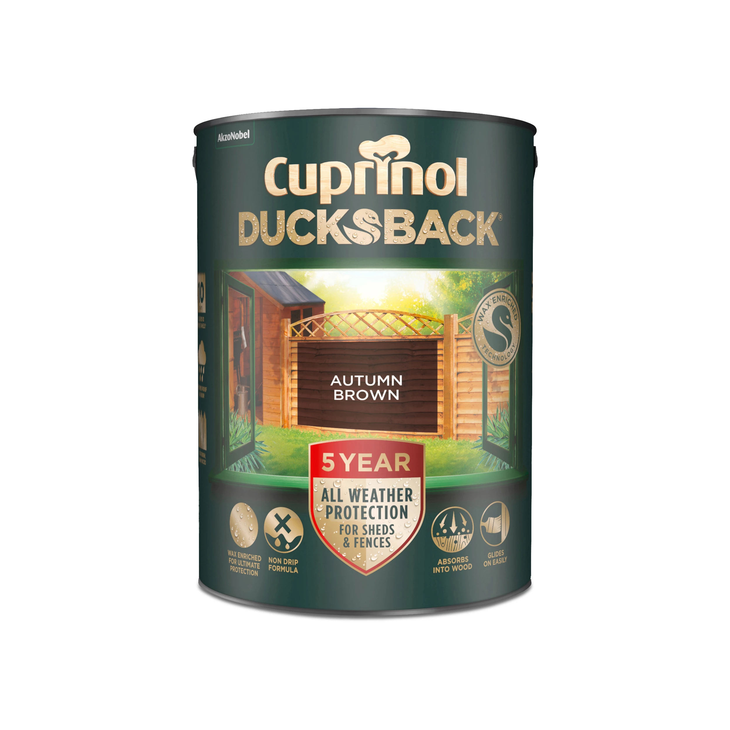 Cuprinol 5 year ducksback Autumn brown Fence & shed Treatment, 5L Cuprinol 5 Year Ducksback Autumn Brown Fence & Shed Treatment, 5L -Trade Point Sale Shop cuprinol 5 year ducksback autumn brown fence shed treatment 5l5010212503003 08c bq