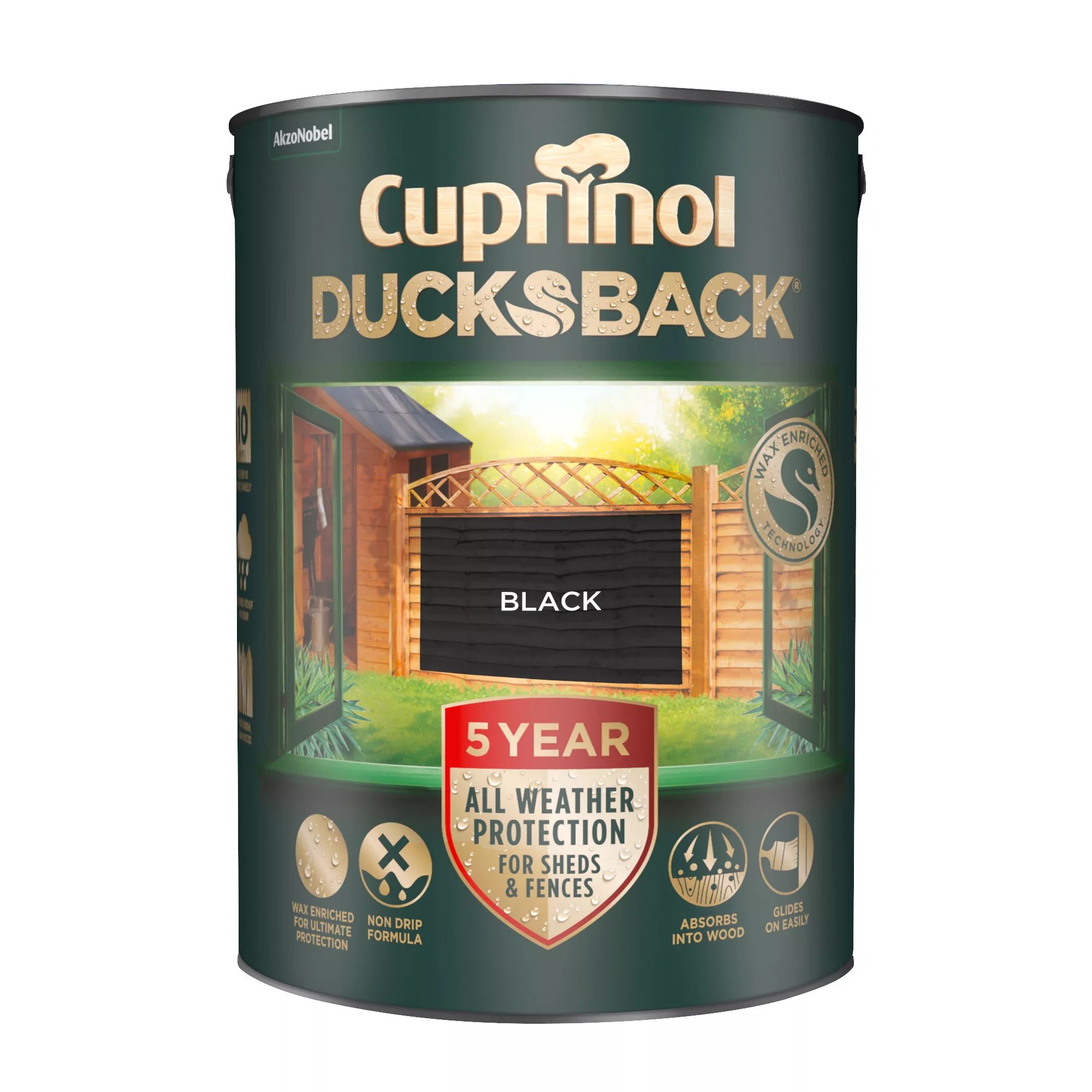Cuprinol 5 year ducksback Black Matt Fence & shed Treatment, 5L Cuprinol 5 Year Ducksback Black Matt Fence & Shed Treatment, 5L -Trade Point Sale Shop cuprinol 5 year ducksback black matt fence shed treatment 5l5010212619360 04c bq