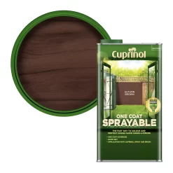 Cuprinol One Coat Sprayable Autumn Brown Matt Fence & Shed Treatment, 5L