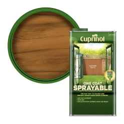 Cuprinol One Coat Sprayable Autumn Gold Matt Fence & Shed Treatment, 5L