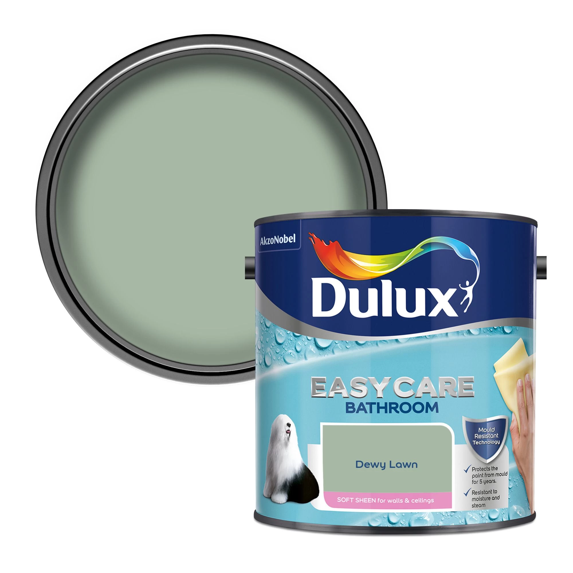 Dulux Easycare Bathroom Dewy Lawn Soft sheen Wall paint, 2.5L Dulux Easycare Bathroom Dewy Lawn Soft Sheen Wall Paint, 2.5L -Trade Point Sale Shop dulux easycare bathroom dewy lawn soft sheen wall paint 2 5l5010212668610 02c bq