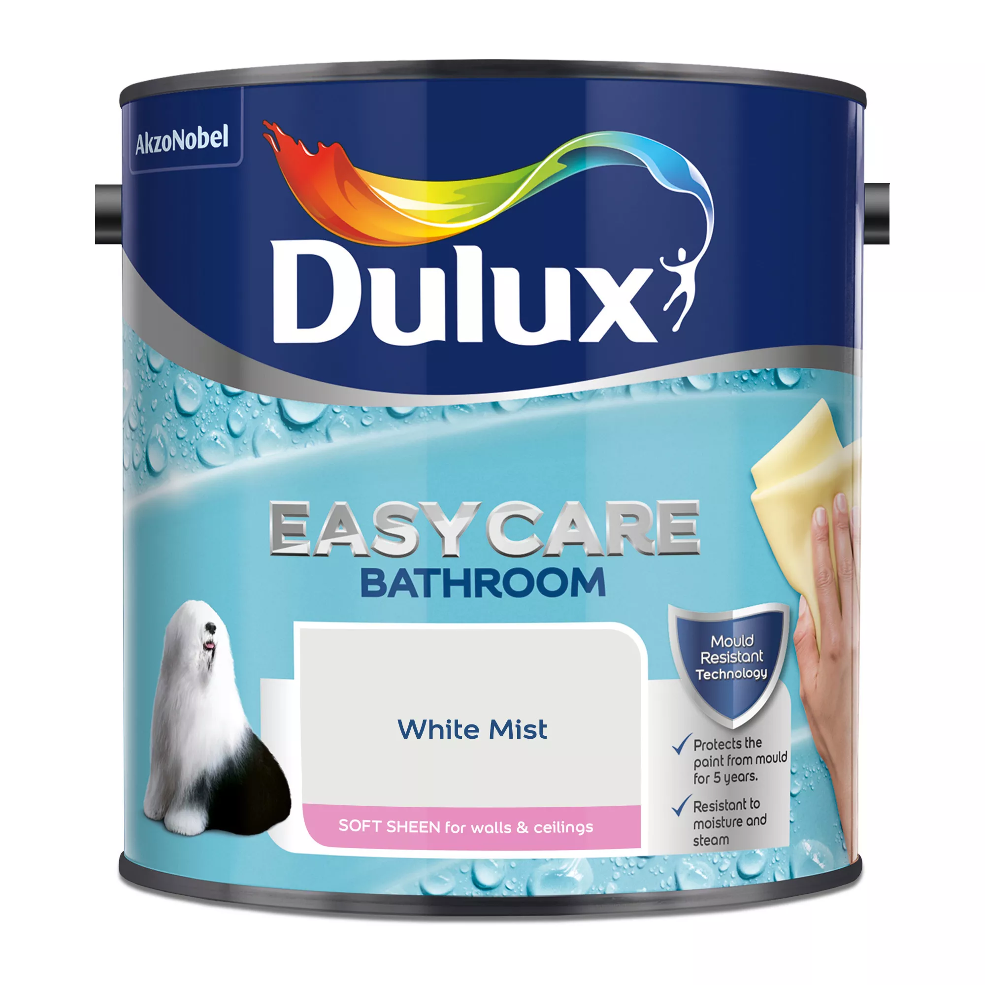 Dulux Easycare Bathroom White Mist Soft sheen Wall paint, 2.5L Dulux Easycare Bathroom White Mist Soft Sheen Wall Paint, 2.5L -Trade Point Sale Shop dulux easycare bathroom white mist soft sheen wall paint 2 5l5010212668597 08c bq