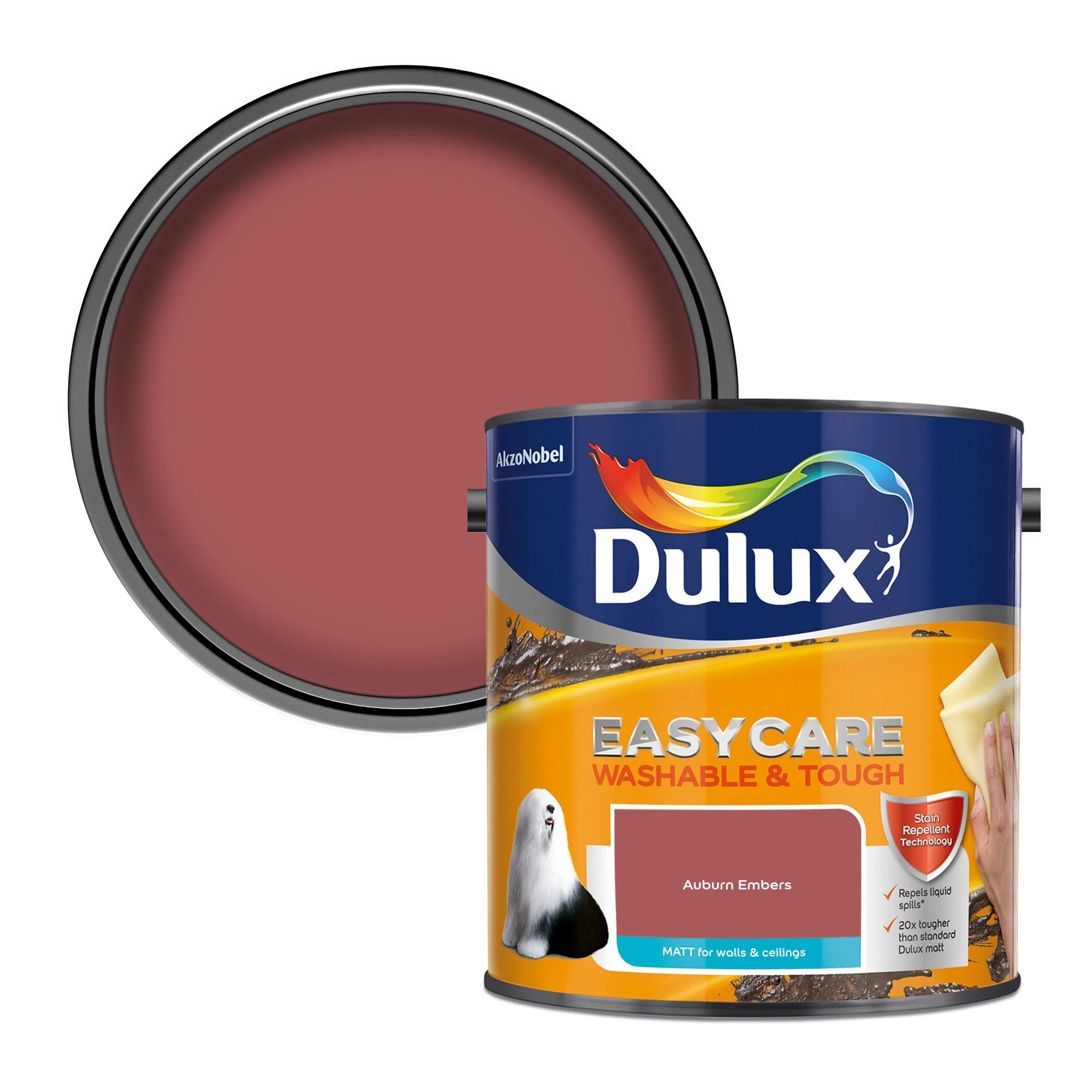 Dulux Easycare Washable & Tough Auburn Embers Matt Wall paint, 2.5L Dulux Easycare Washable & Tough Auburn Embers Matt Wall Paint, 2.5L -Trade Point Sale Shop dulux easycare washable tough auburn embers matt wall paint 2 5l5010212658598 02c bq