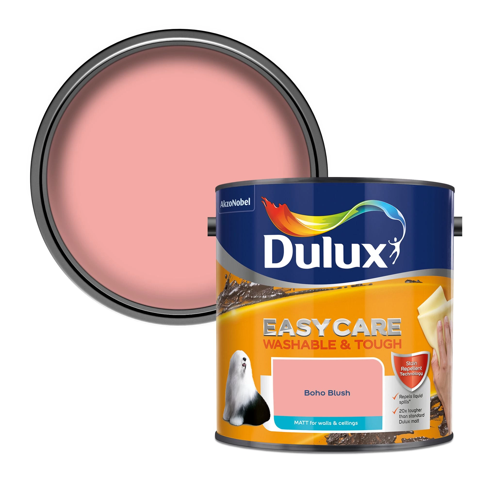 Dulux Easycare Washable & Tough Boho Blush Matt Wall paint, 2.5L Dulux Easycare Washable & Tough Boho Blush Matt Wall Paint, 2.5L -Trade Point Sale Shop dulux easycare washable tough boho blush matt wall paint 2 5l5010212658574 02c bq