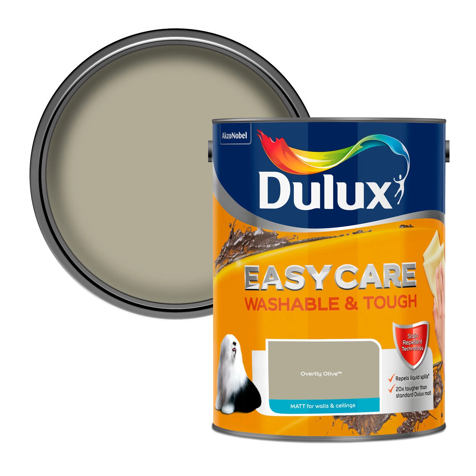 Dulux Easycare Washable & Tough Overtly Olive Matt Wall paint, 5L Dulux Easycare Washable & Tough Overtly Olive Matt Wall Paint, 5L -Trade Point Sale Shop dulux easycare washable tough overtly olive matt wall paint 5l5010212668306 02c bq