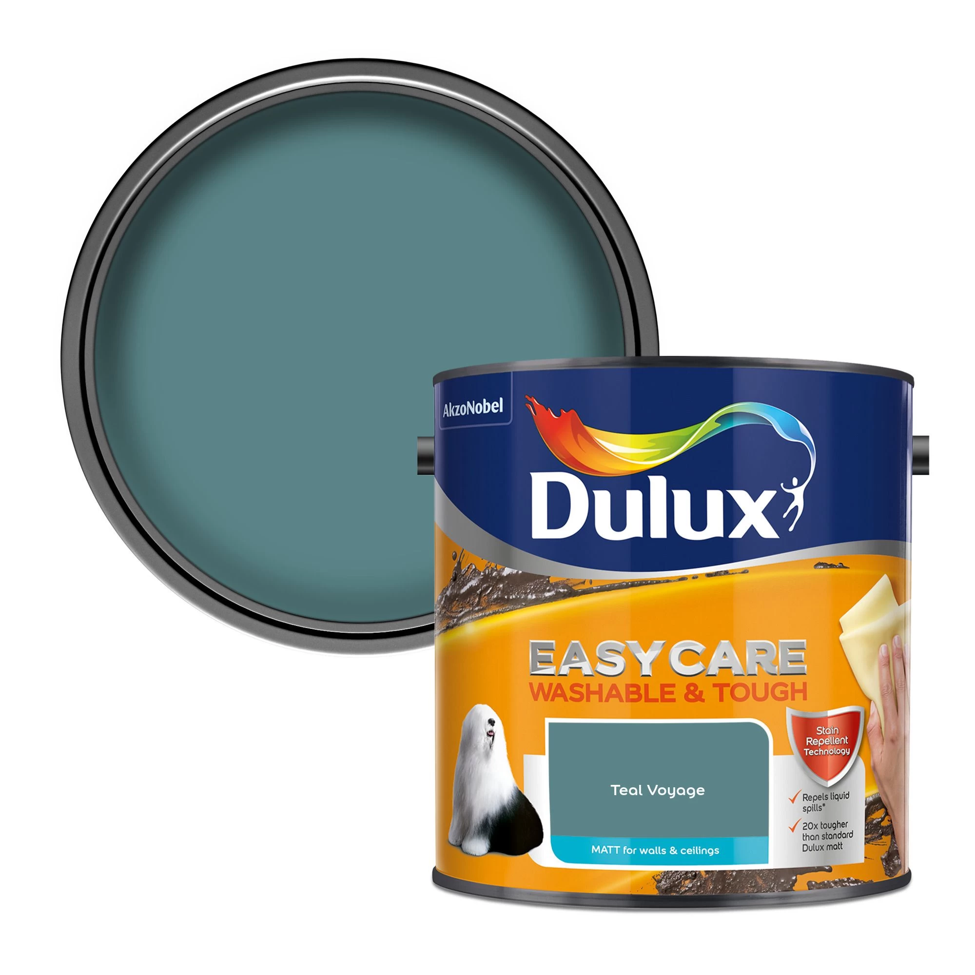 Dulux Easycare Washable & Tough Teal Voyage Matt Wall paint, 2.5L Dulux Easycare Washable & Tough Teal Voyage Matt Wall Paint, 2.5L -Trade Point Sale Shop dulux easycare washable tough teal voyage matt wall paint 2 5l5010212658550 02c bq