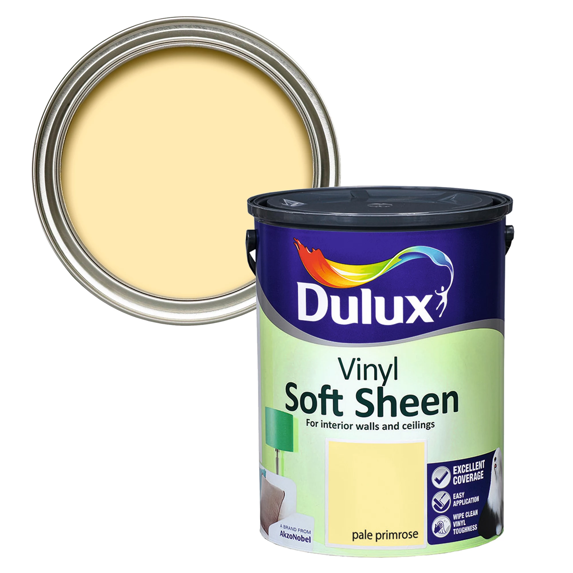 Dulux Pale primrose Soft sheen Emulsion paint, 5L Dulux Pale Primrose Soft Sheen Emulsion Paint, 5L -Trade Point Sale Shop dulux pale primrose soft sheen emulsion paint 5l5011060050817 02c bq