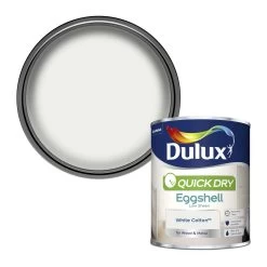 Dulux Quick Dry White Cotton Eggshell Metal & Wood Paint, 750ml