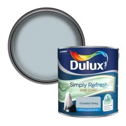Dulux Simply Refresh One Coat Coastal Grey Matt Wall Paint, 2.5L