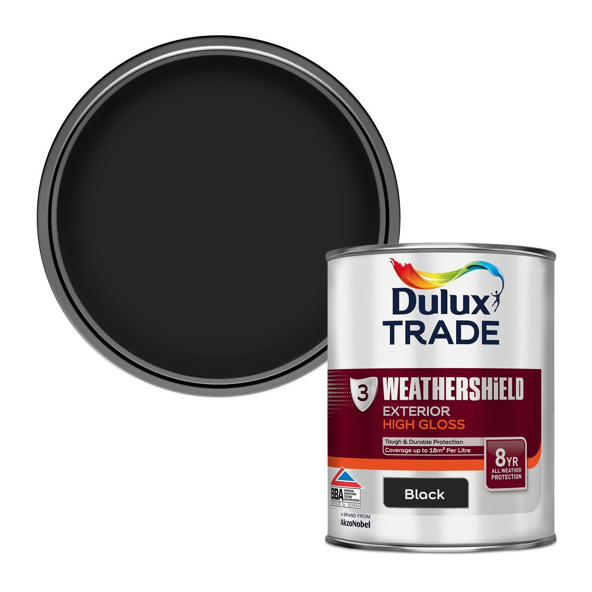 Dulux Trade Black Gloss Exterior Metal & wood paint, 1L Dulux Trade Black Gloss Exterior Metal & Wood Paint, 1L -Trade Point Sale Shop dulux trade black gloss exterior metal wood paint 1l5010212569214 02c bq