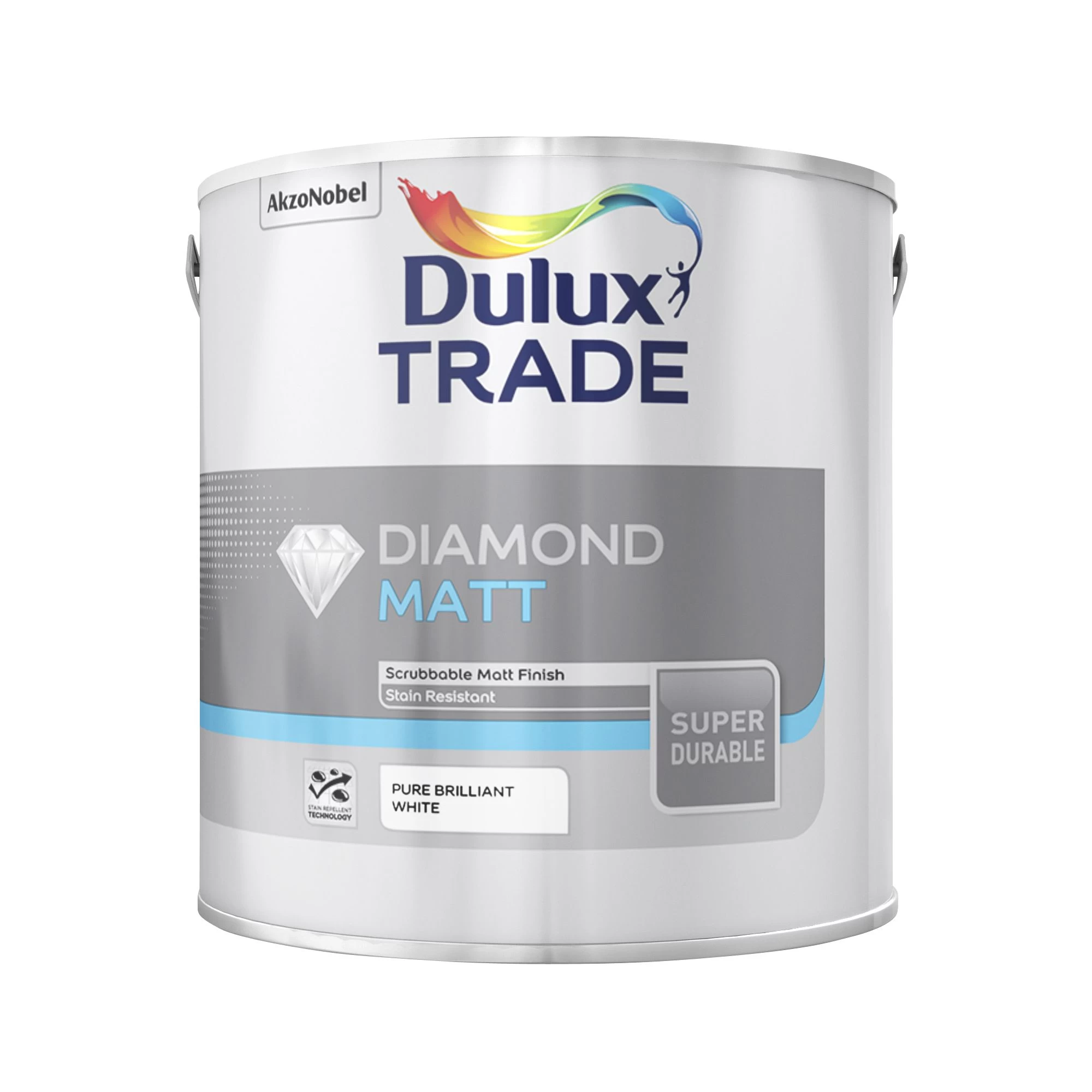 Dulux Trade Diamond Pure brilliant white Matt Emulsion paint, 2.5L Dulux Trade Diamond Pure Brilliant White Matt Emulsion Paint, 2.5L -Trade Point Sale Shop dulux trade diamond pure brilliant white matt emulsion paint 2 5l5010212578131 08c