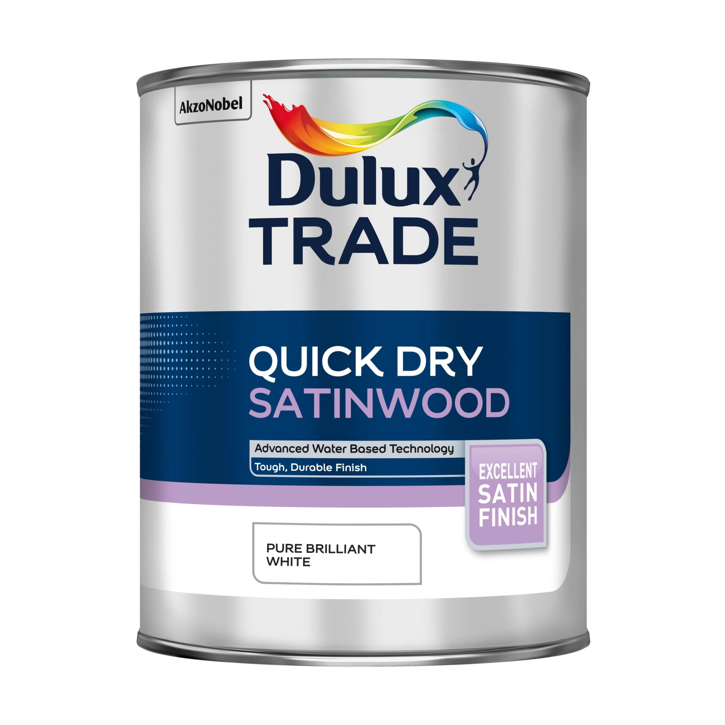 Dulux Trade Quickdry Pure brilliant white Satinwood Metal & wood paint, 1L Dulux Trade Quickdry Pure Brilliant White Satinwood Metal & Wood Paint, 1L -Trade Point Sale Shop dulux trade quickdry pure brilliant white satinwood metal wood paint 1l5010212611371 08c bq scaled