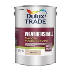 Dulux Trade Weathershield Sandstone Smooth Masonry Paint, 5L Tin