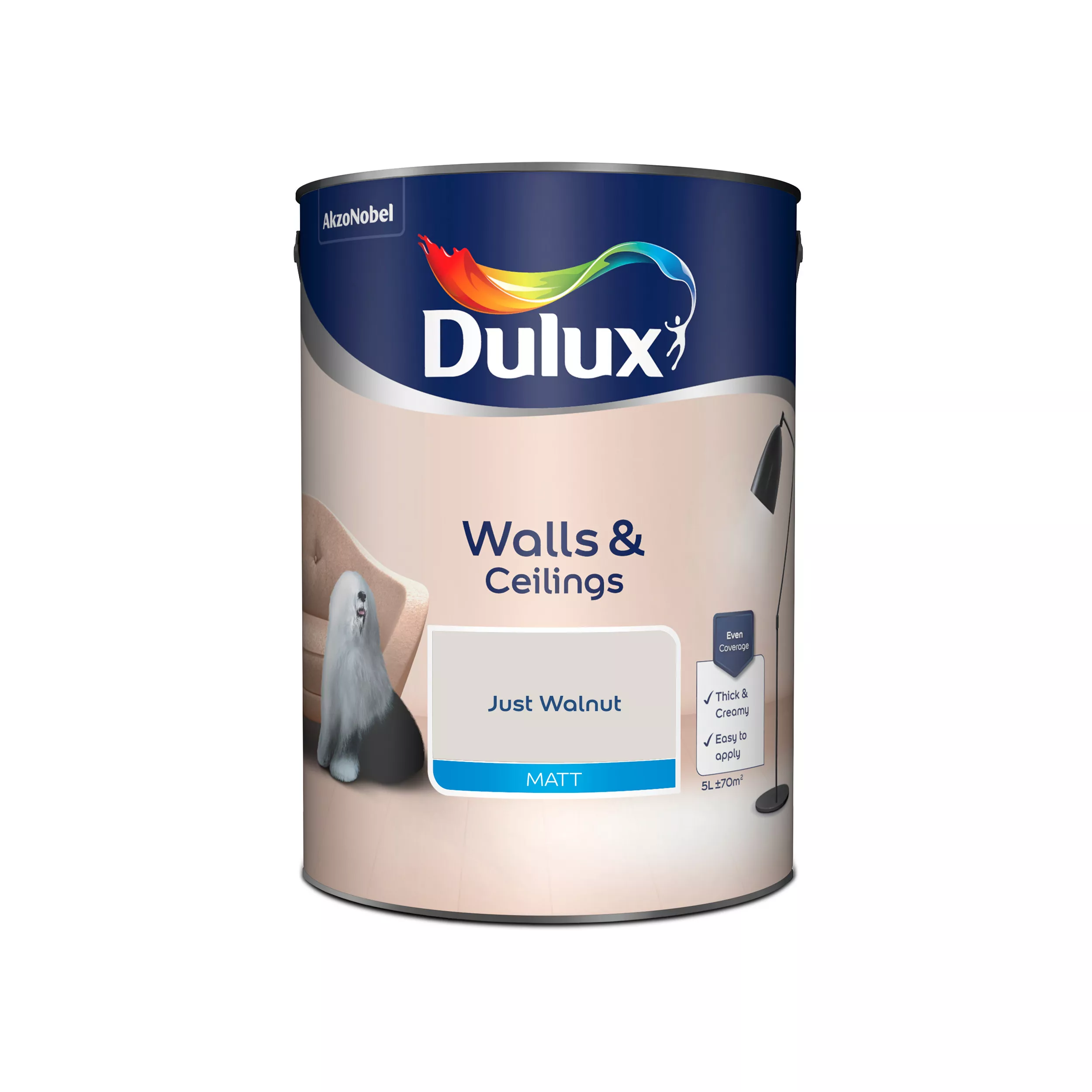 Dulux Walls & ceilings Just walnut Matt Emulsion paint, 5L Dulux Walls & Ceilings Just Walnut Matt Emulsion Paint, 5L -Trade Point Sale Shop dulux walls ceilings just walnut matt emulsion paint 5l5010212508848 08c bq