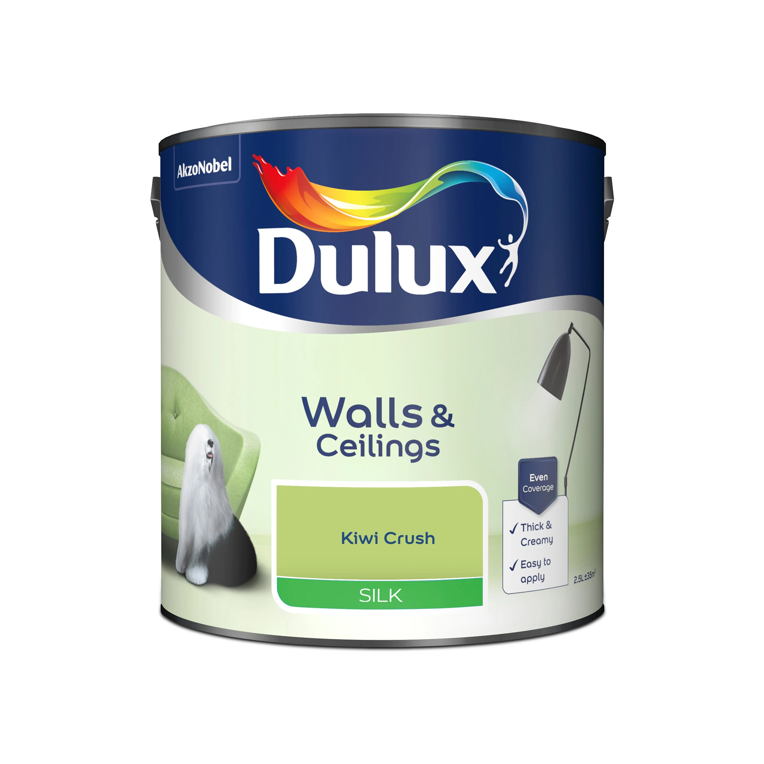 Dulux Walls & ceilings Kiwi crush Silk Emulsion paint, 2.5L Dulux Walls & Ceilings Kiwi Crush Silk Emulsion Paint, 2.5L -Trade Point Sale Shop dulux walls ceilings kiwi crush silk emulsion paint 2 5l5010212640074 08c bq