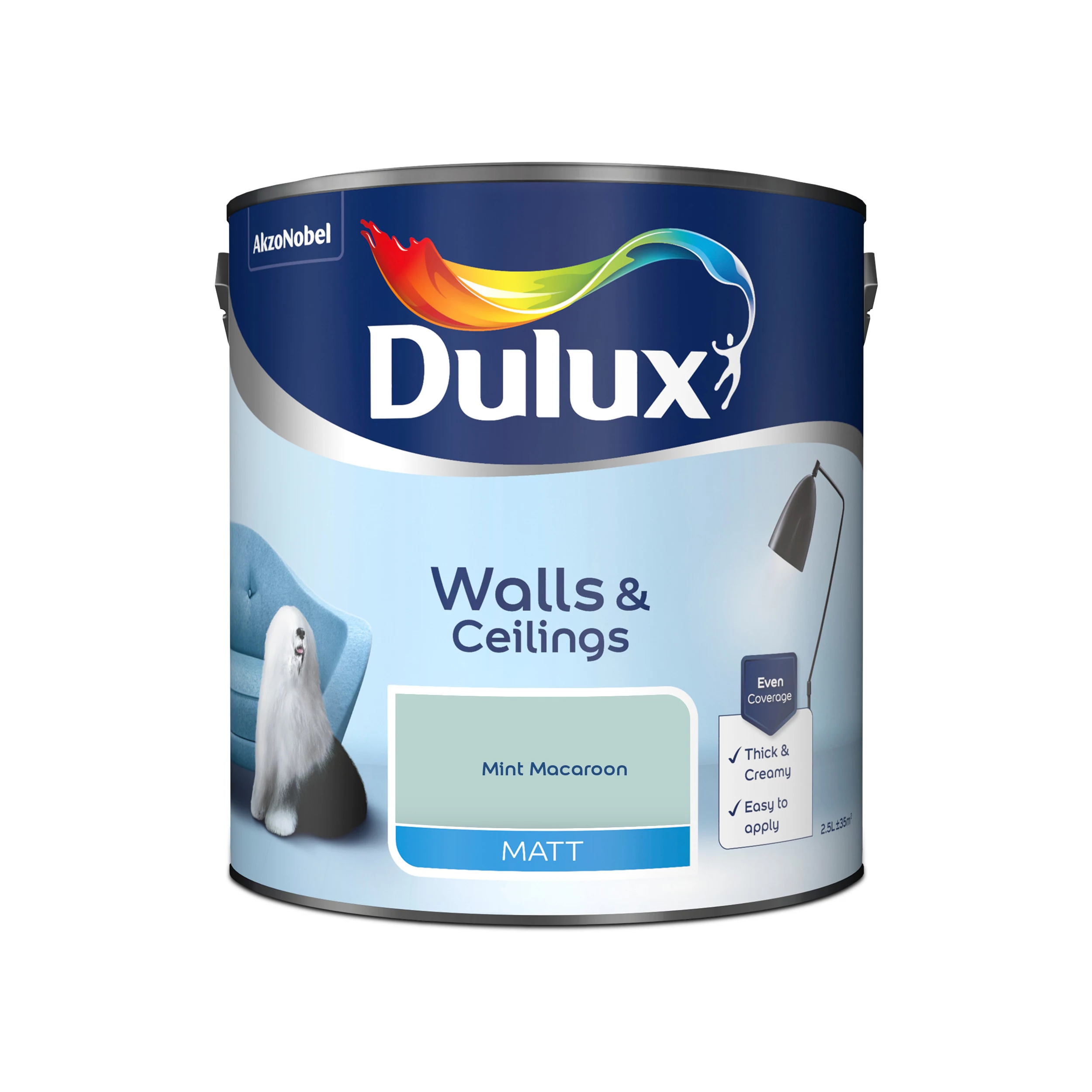 Dulux Walls & ceilings Mint macaroon Matt Emulsion paint, 2.5L Dulux Walls & Ceilings Mint Macaroon Matt Emulsion Paint, 2.5L -Trade Point Sale Shop dulux walls ceilings mint macaroon matt emulsion paint 2 5l5010212573051 08c bq