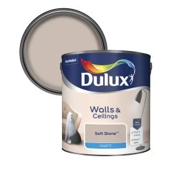 Dulux Walls & Ceilings Soft Stone Matt Emulsion Paint, 2.5L