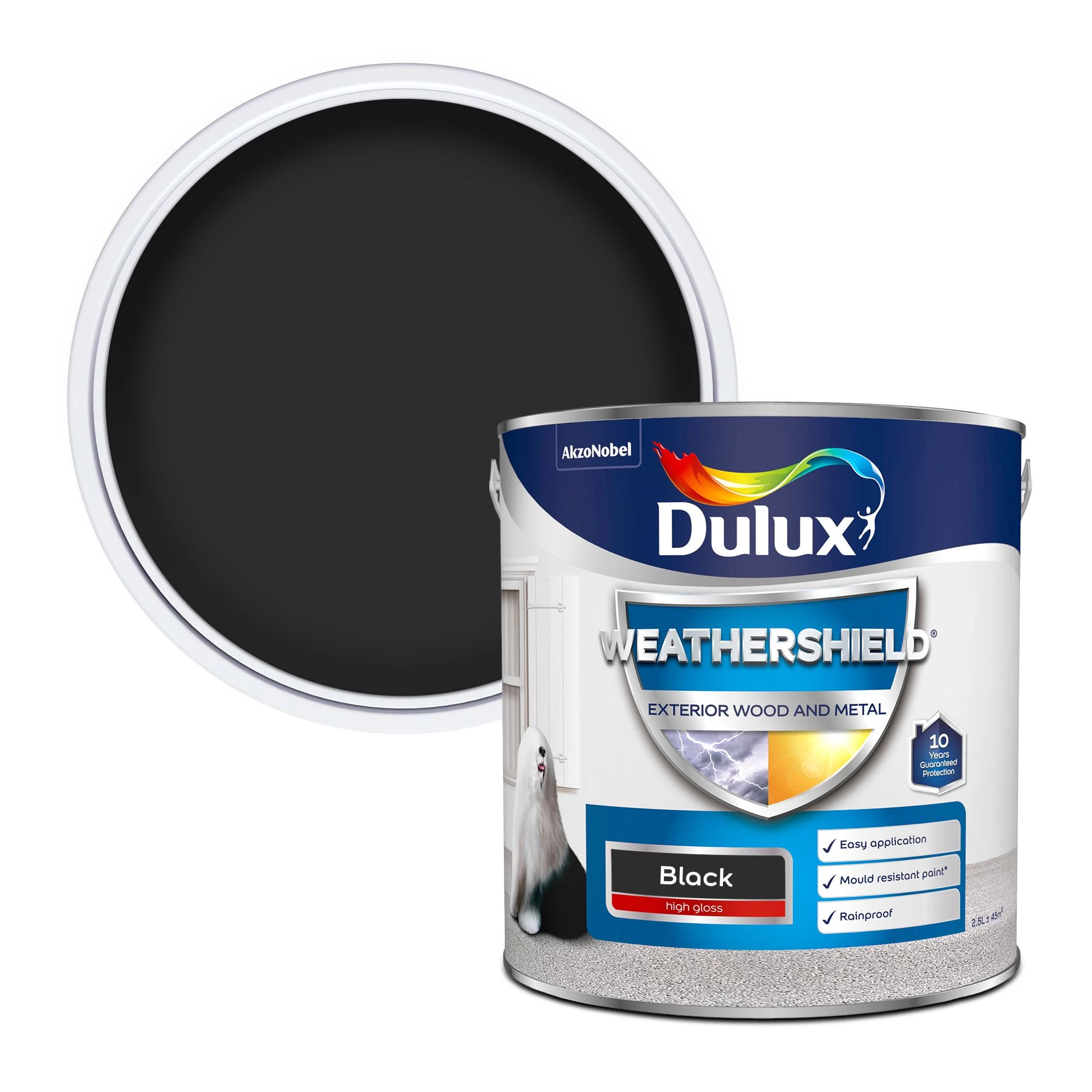 Dulux Weathershield Black Gloss Exterior Metal & wood paint, 2.5L Dulux Weathershield Black Gloss Exterior Metal & Wood Paint, 2.5L -Trade Point Sale Shop dulux weathershield black gloss exterior metal wood paint 2 5l5010212431146 02c bq