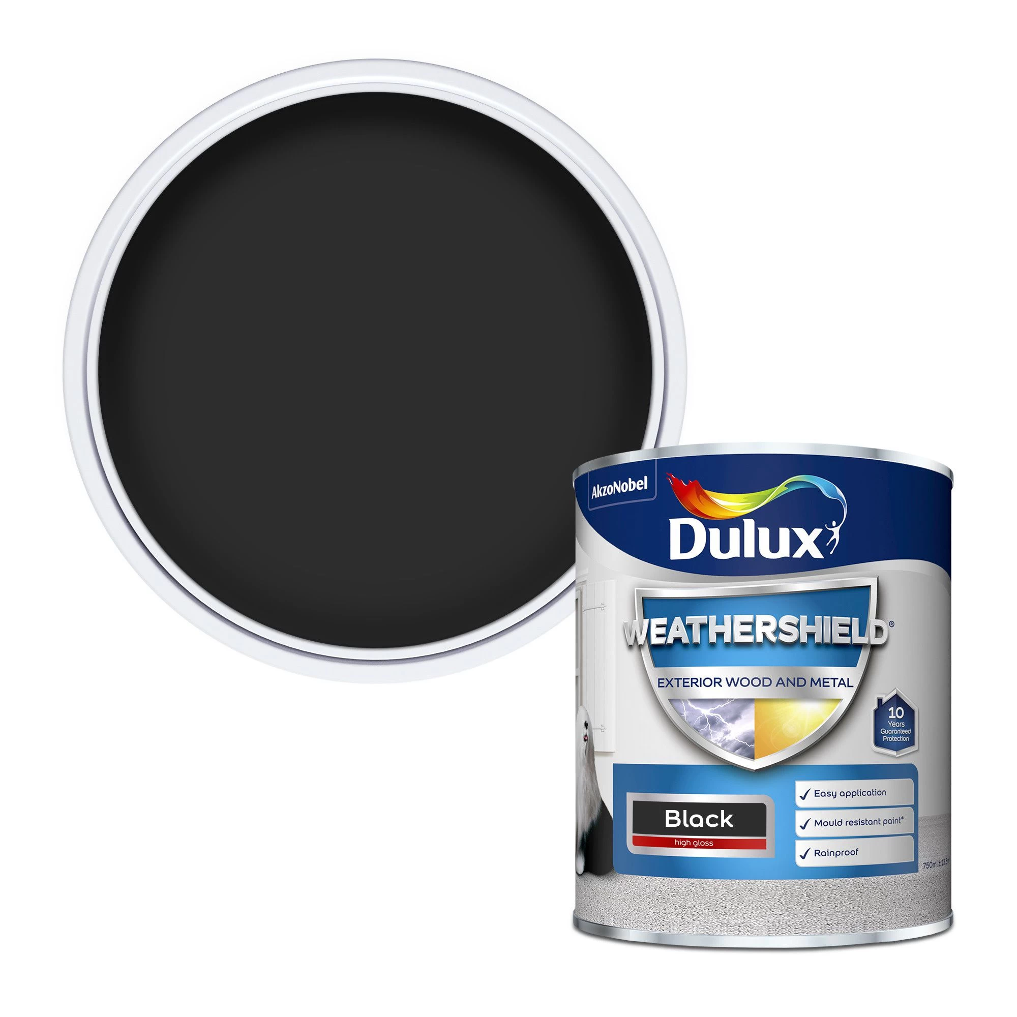 Dulux Weathershield Black Gloss Exterior Metal & wood paint, 750ml Dulux Weathershield Black Gloss Exterior Metal & Wood Paint, 750ml -Trade Point Sale Shop dulux weathershield black gloss exterior metal wood paint 750ml5010212431139 02c bq