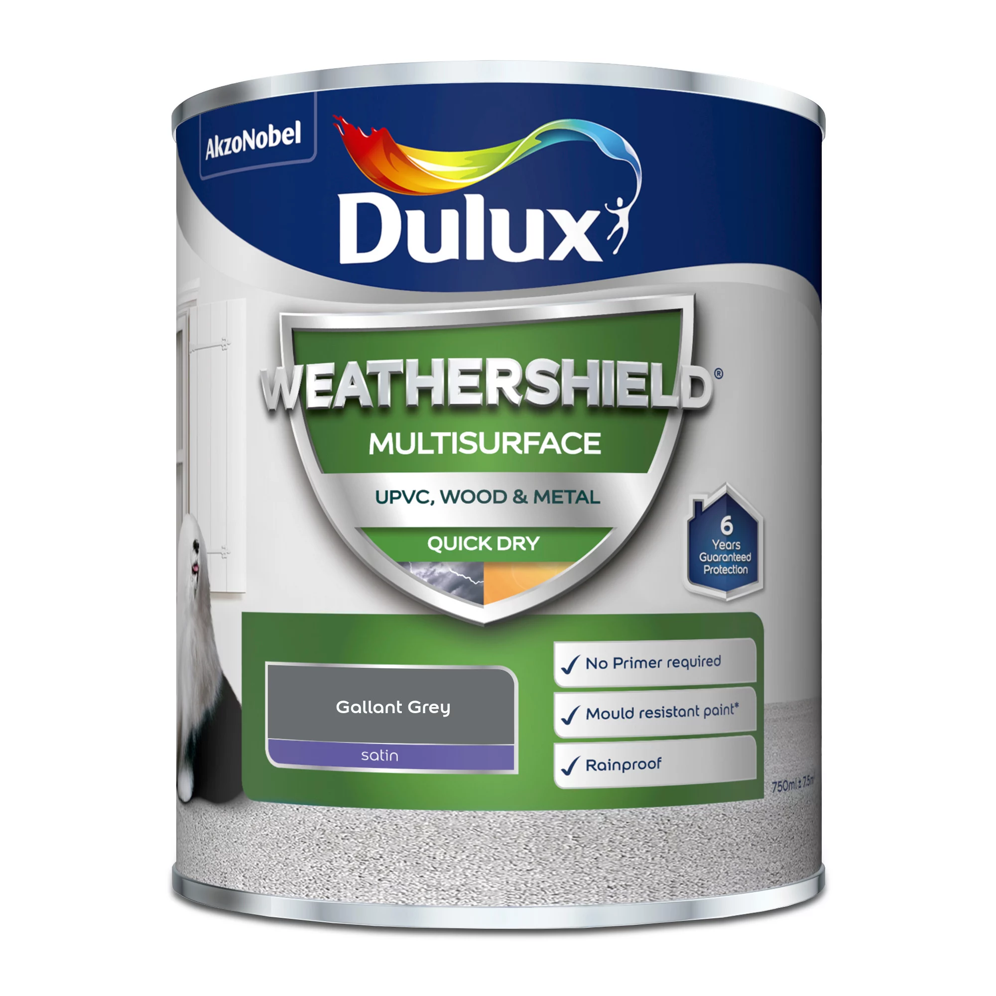 Dulux Weathershield Gallant Grey Satinwood Multi-surface paint, 750ml Dulux Weathershield Gallant Grey Satinwood Multi-surface Paint, 750ml -Trade Point Sale Shop dulux weathershield gallant grey satinwood multi surface paint 750ml5010212651605 08c bq
