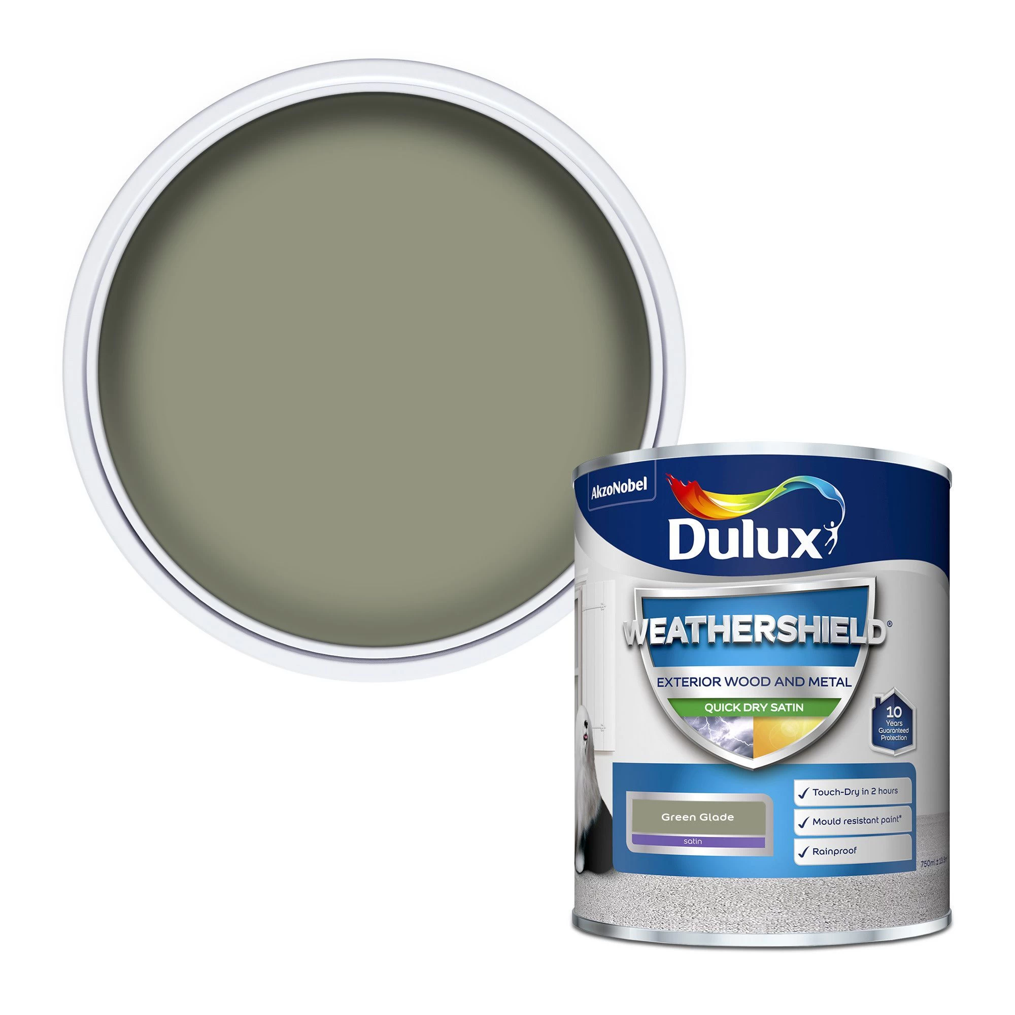 Dulux Weathershield Green glade Satinwood Exterior Metal & wood paint, 750ml Dulux Weathershield Green Glade Satinwood Exterior Metal & Wood Paint, 750ml -Trade Point Sale Shop dulux weathershield green glade satinwood exterior metal wood paint 750ml5010212556467 02c bq