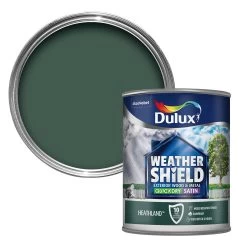 Dulux Weathershield Heathland Green Satinwood Exterior Metal & Wood Paint, 750ml
