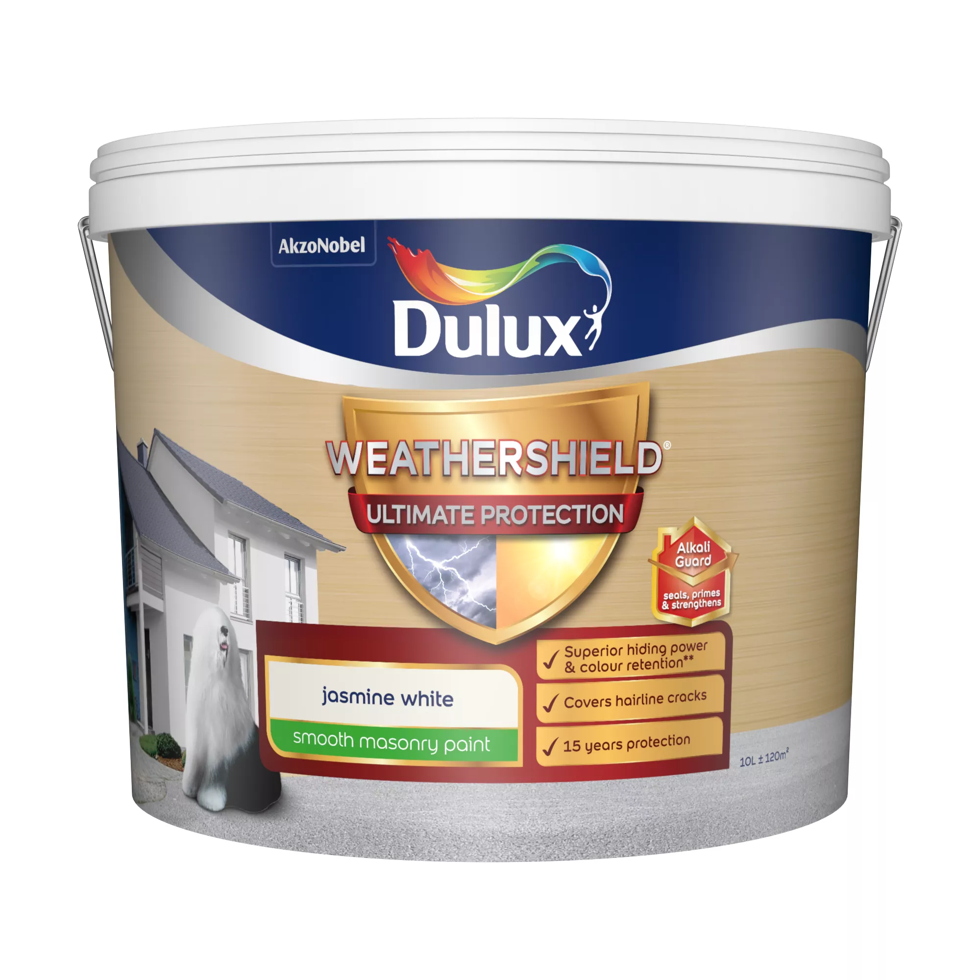 Dulux Weathershield Jasmine white Smooth Matt Masonry paint, 10L Dulux Weathershield Jasmine White Smooth Matt Masonry Paint, 10L -Trade Point Sale Shop dulux weathershield jasmine white smooth matt masonry paint 10l5010212644867 08c BQ