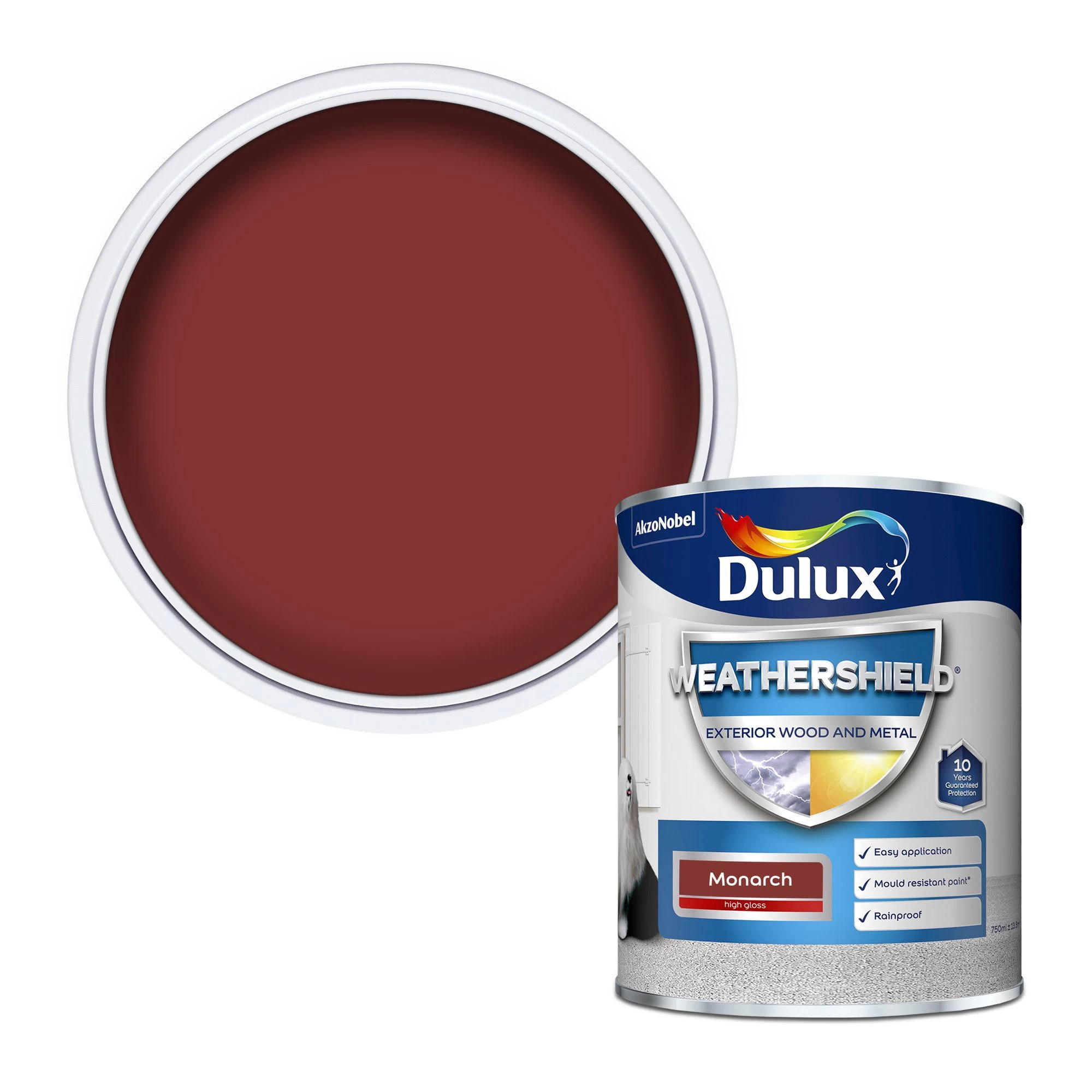 Dulux Weathershield Monarch red Gloss Exterior Metal & wood paint, 750ml Dulux Weathershield Monarch Red Gloss Exterior Metal & Wood Paint, 750ml -Trade Point Sale Shop dulux weathershield monarch red gloss exterior metal wood paint 750ml5010212431221 02c bq