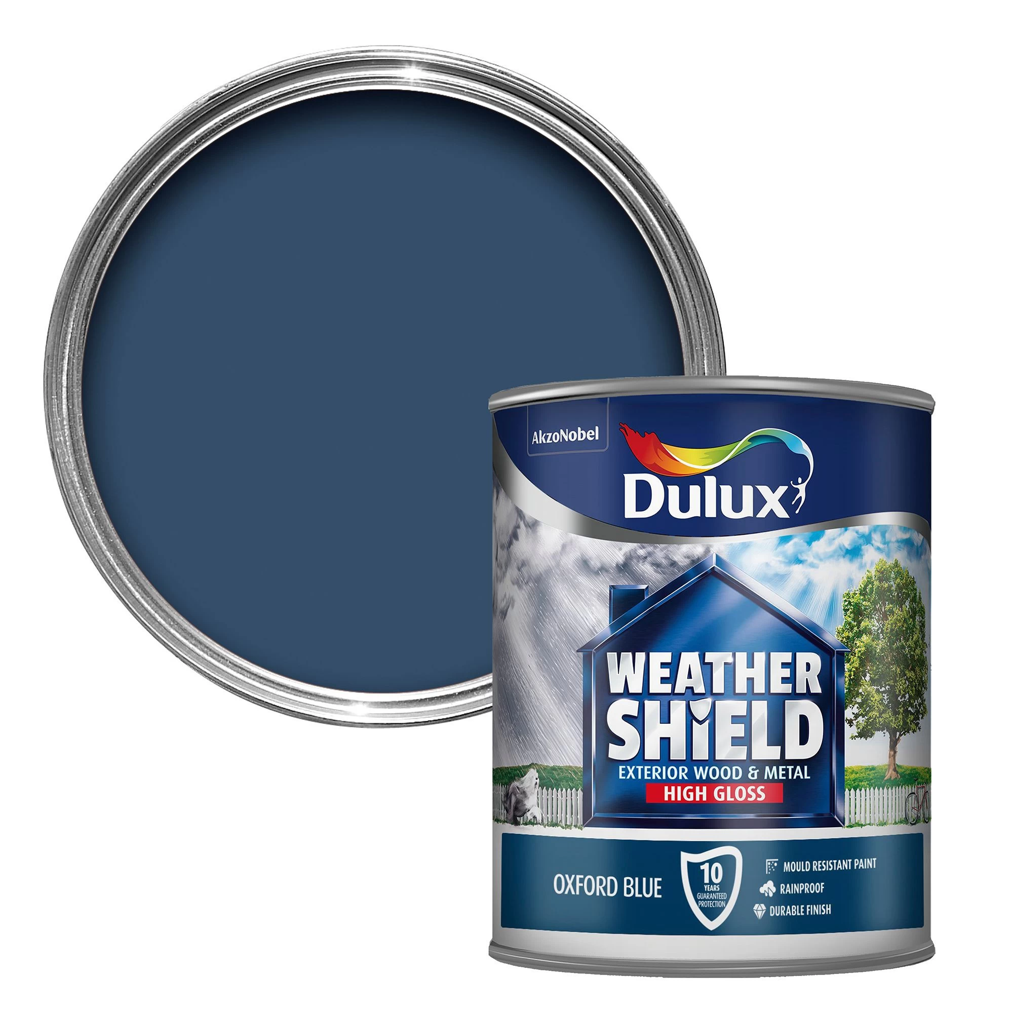 Dulux Weathershield Oxford blue Gloss Exterior Metal & wood paint, 750ml Dulux Weathershield Oxford Blue Gloss Exterior Metal & Wood Paint, 750ml -Trade Point Sale Shop dulux weathershield oxford blue gloss exterior metal wood paint 750ml5010212431269 02c bq