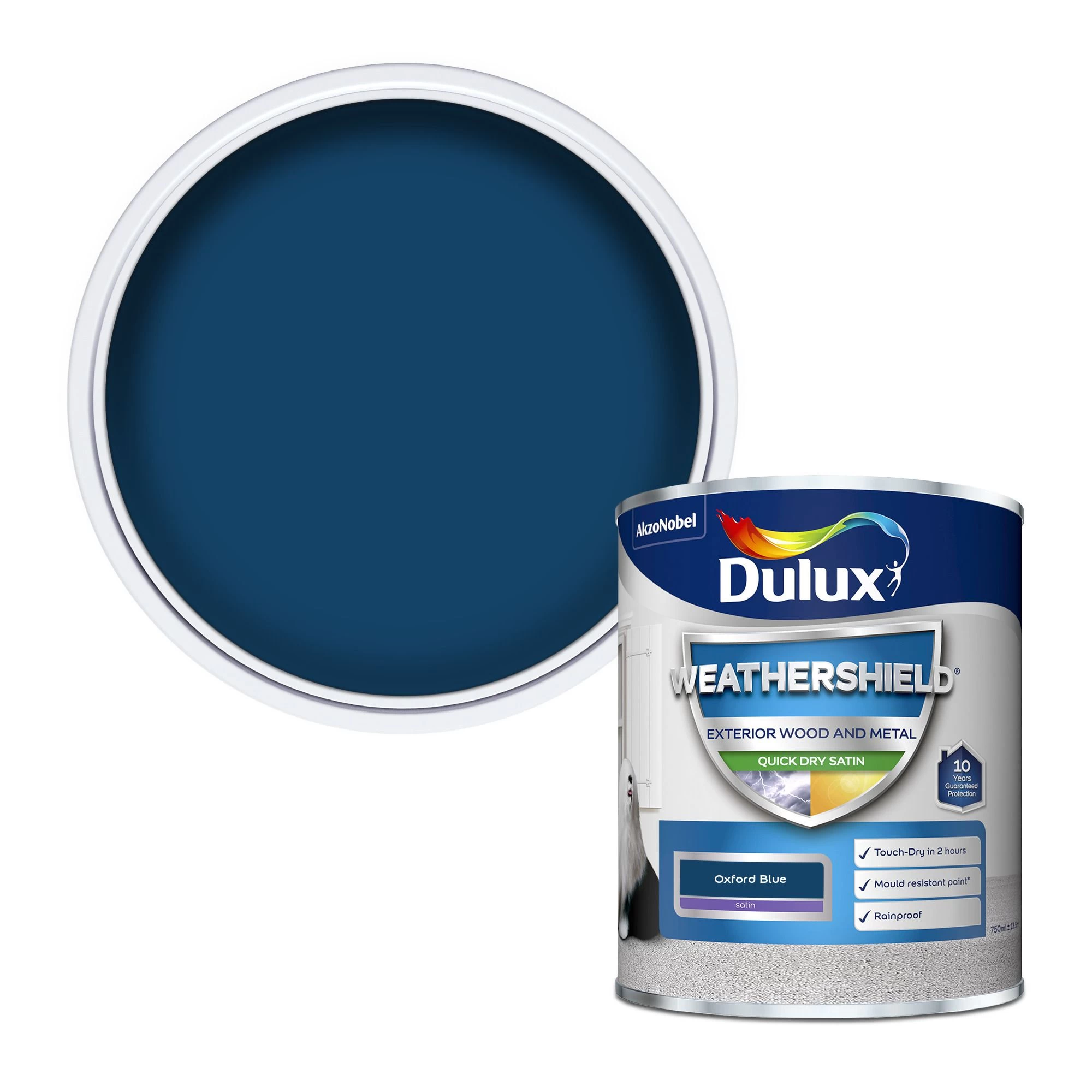 Dulux Weathershield Oxford blue Satinwood Exterior Metal & wood paint, 750ml Dulux Weathershield Oxford Blue Satinwood Exterior Metal & Wood Paint, 750ml -Trade Point Sale Shop dulux weathershield oxford blue satinwood exterior metal wood paint 750ml5010212556443 02c bq