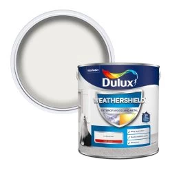 Dulux Weathershield Pure Brilliant White Gloss Exterior Metal & Wood Paint, 2.5L