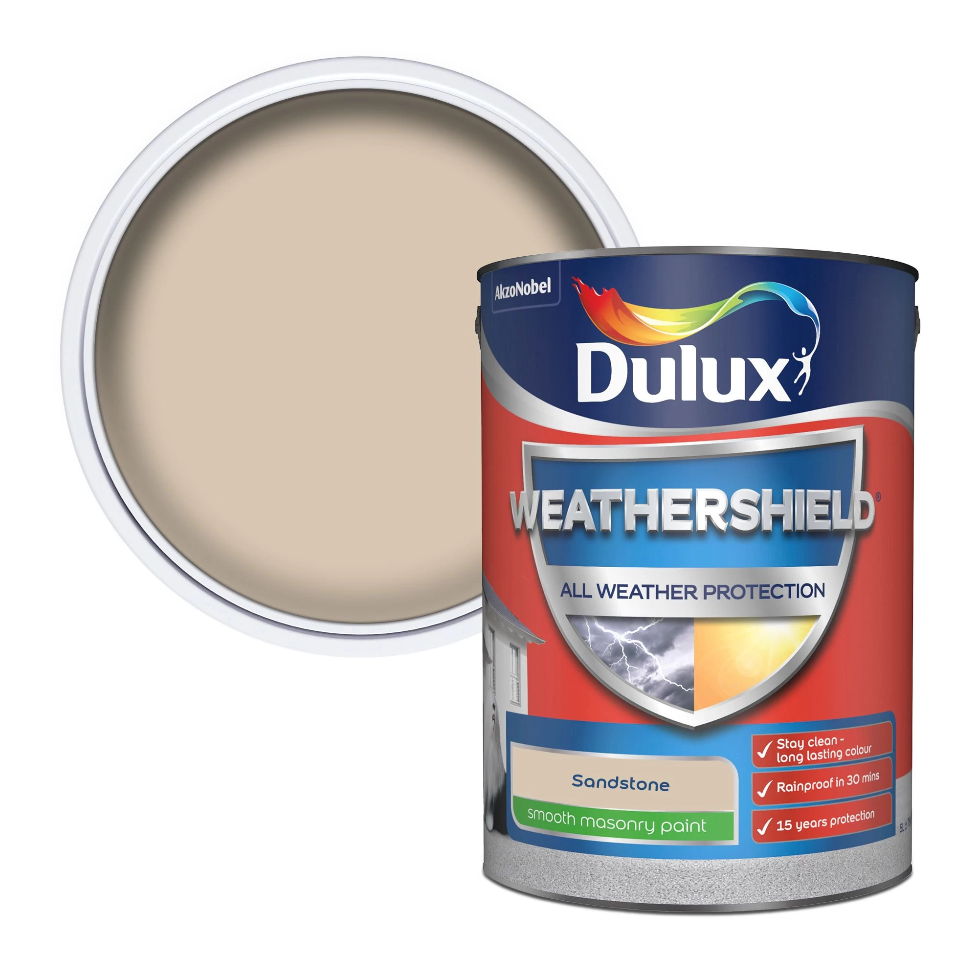 Dulux Weathershield Sandstone Smooth Matt Masonry paint, 5L Dulux Weathershield Sandstone Smooth Matt Masonry Paint, 5L -Trade Point Sale Shop dulux weathershield sandstone smooth matt masonry paint 5l5010212644584 02c bq