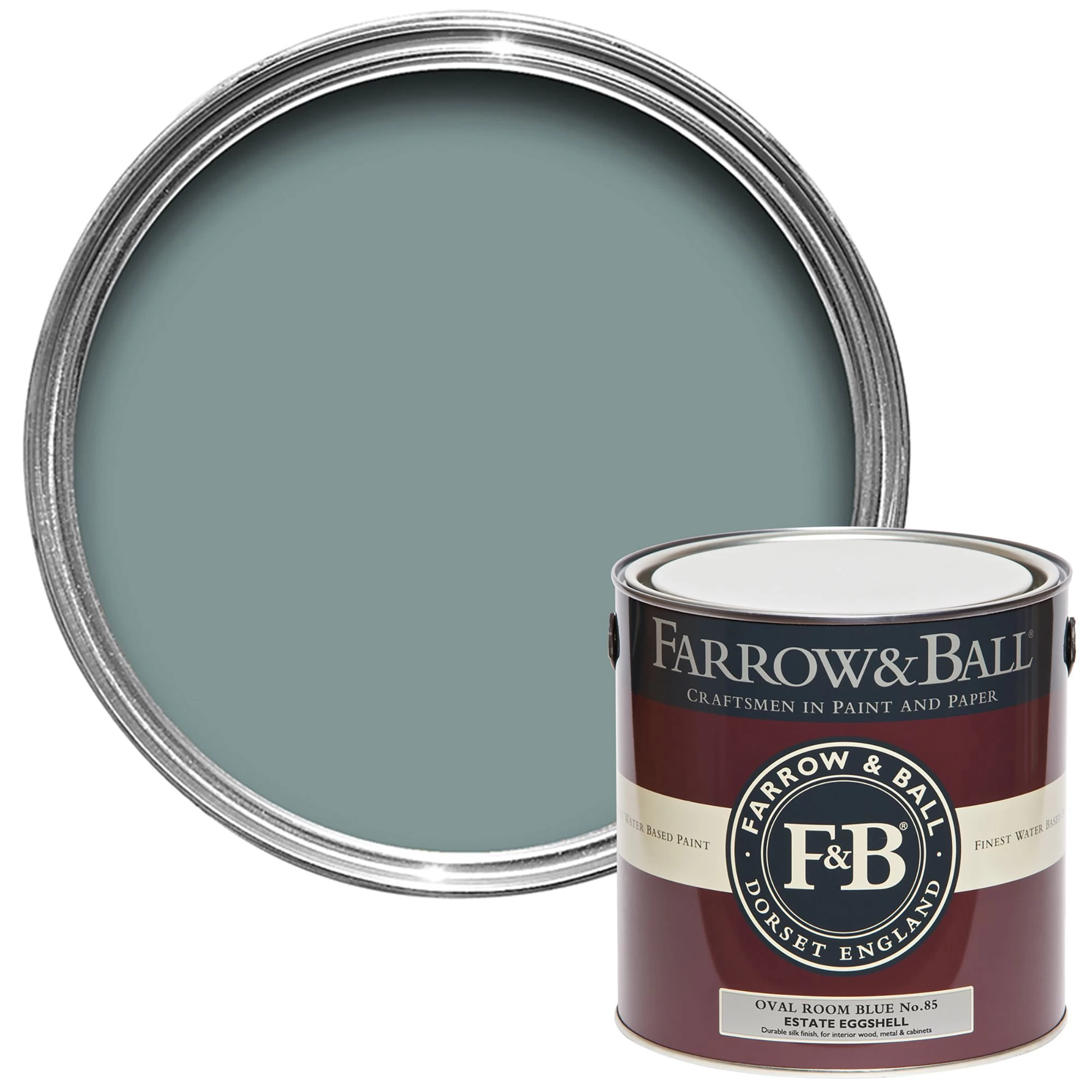 Farrow & Ball Estate Oval Room Blue No.85 Eggshell Paint, 2.5L Farrow & Ball Estate Oval Room Blue No.85 Eggshell Paint, 2.5L -Trade Point Sale Shop farrow ball estate oval room blue no 85 eggshell paint 2 5l5029496738520 02c bq