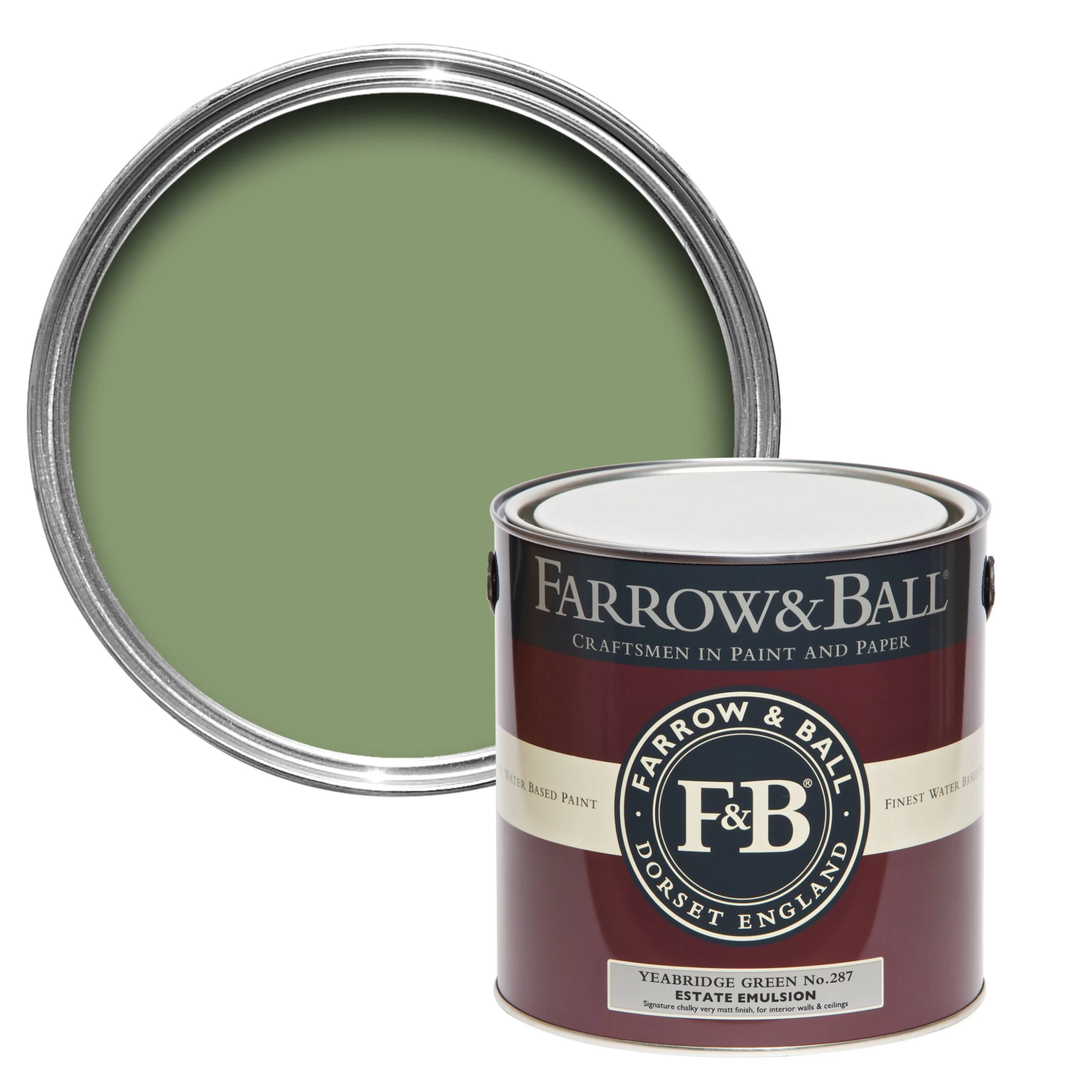 Farrow & Ball Estate Yeabridge green No.287 Matt Emulsion paint, 2.5L Farrow & Ball Estate Yeabridge Green No.287 Matt Emulsion Paint, 2.5L -Trade Point Sale Shop farrow ball estate yeabridge green no 287 matt emulsion paint 2 5l5029496888720 02c bq scaled
