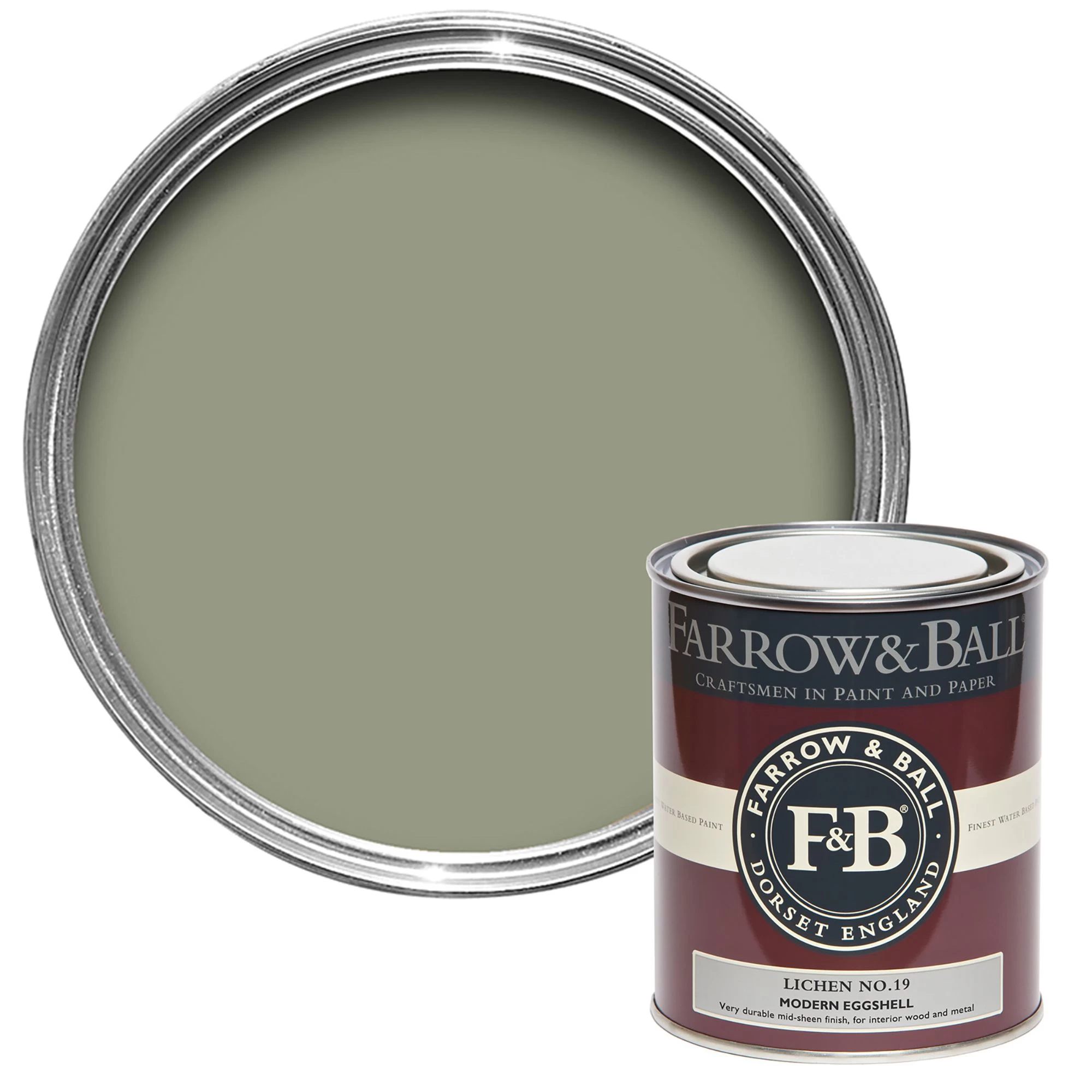 Farrow & Ball Modern Lichen No.19 Eggshell Paint, 750ml Farrow & Ball Modern Lichen No.19 Eggshell Paint, 750ml -Trade Point Sale Shop farrow ball modern lichen no 19 eggshell paint 750ml5051836297190 02c bq