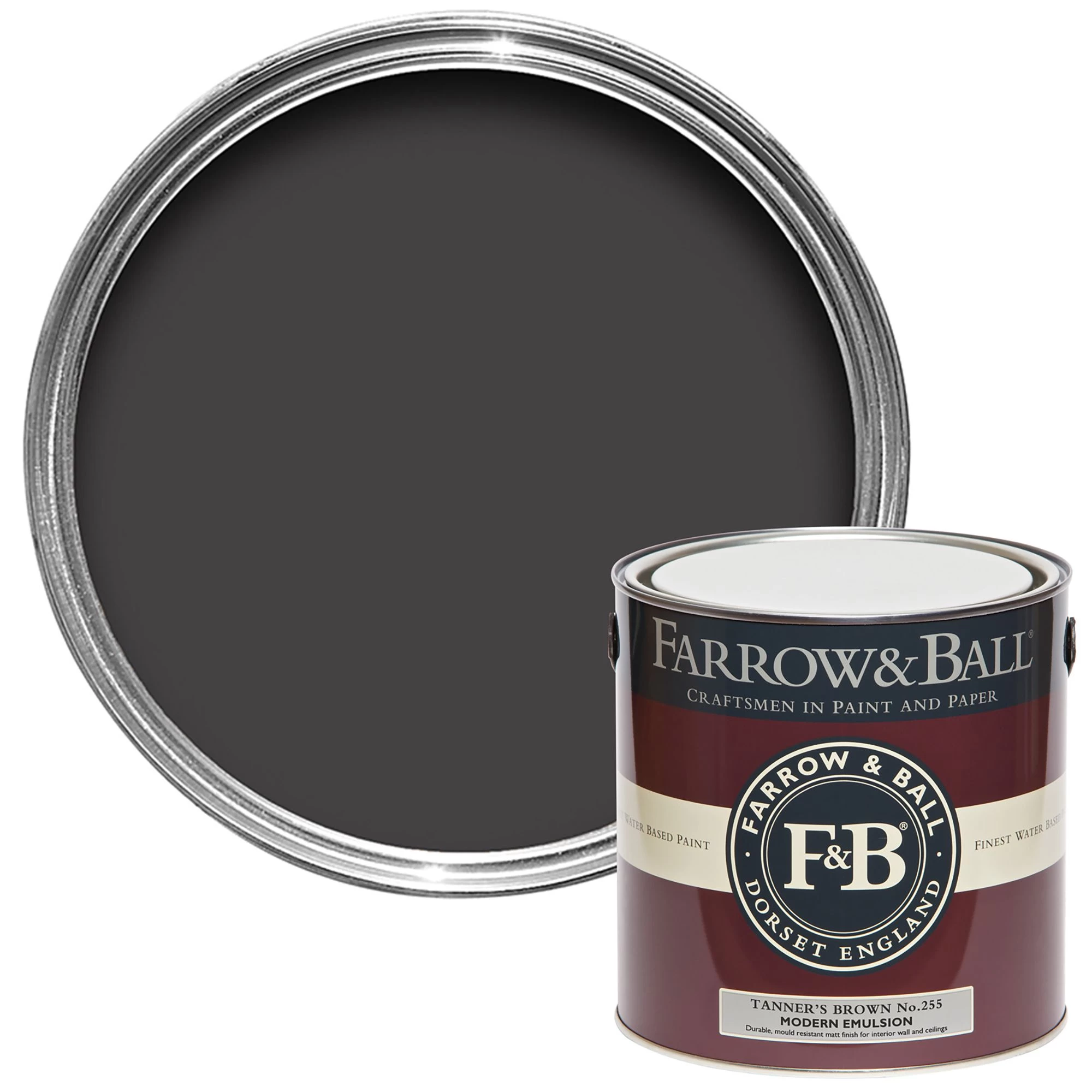 Farrow & Ball Modern Tanner's Brown No.255 Matt Emulsion paint, 2.5L Farrow & Ball Modern Tanner's Brown No.255 Matt Emulsion Paint, 2.5L -Trade Point Sale Shop farrow ball modern tanner s brown no 255 matt emulsion paint 2 5l5029496295528 02c bq