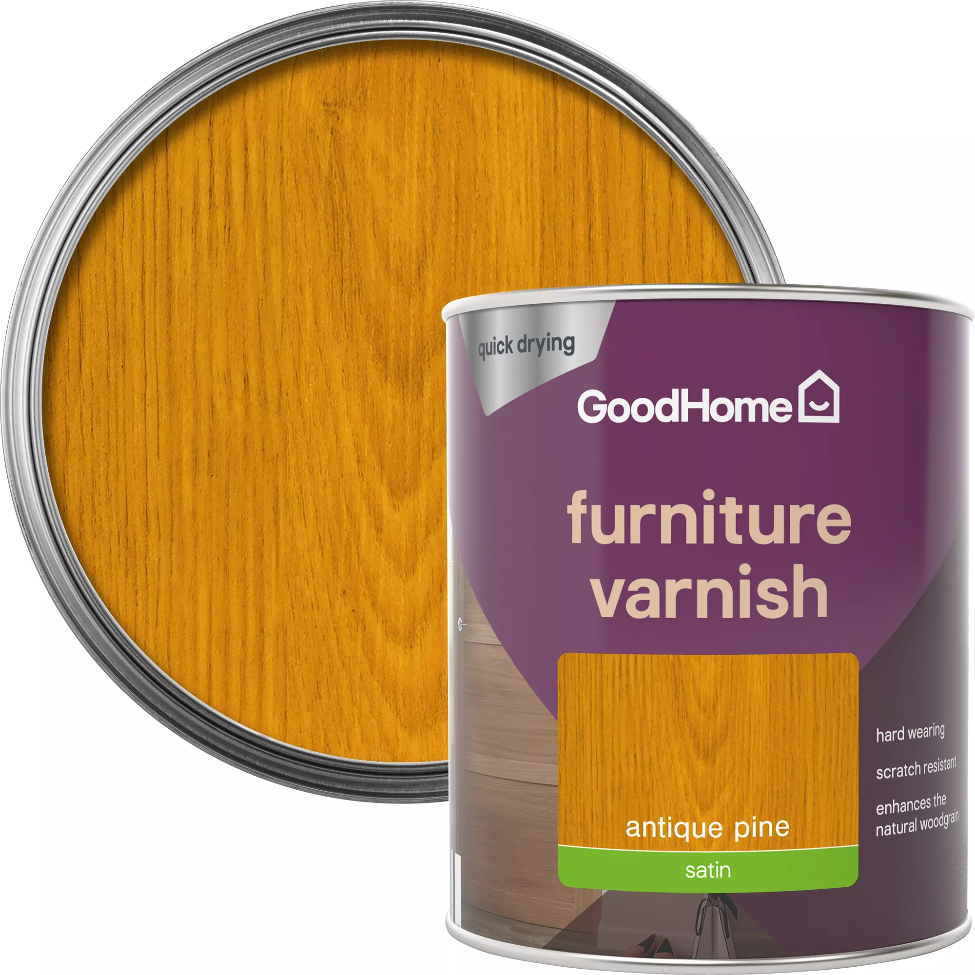 GoodHome Antique Pine Satin Multi-surface Furniture Wood varnish, 750ml GoodHome Antique Pine Satin Multi-surface Furniture Wood Varnish, 750ml -Trade Point Sale Shop goodhome antique pine satin multi surface furniture wood varnish 750ml5059340486857 21c