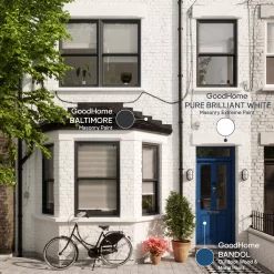 GoodHome Baltimore Smooth Matt Masonry Paint, 10L Tin -Trade Point Sale Shop goodhome baltimore smooth matt masonry paint 10l tin5059340295985 19i EN 2022