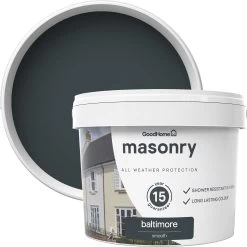 GoodHome Baltimore Smooth Matt Masonry Paint, 10L Tin