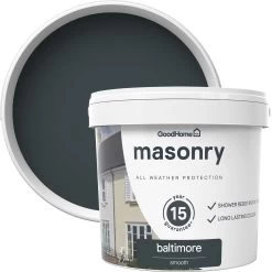 GoodHome Baltimore Smooth Matt Masonry Paint, 5L Tin