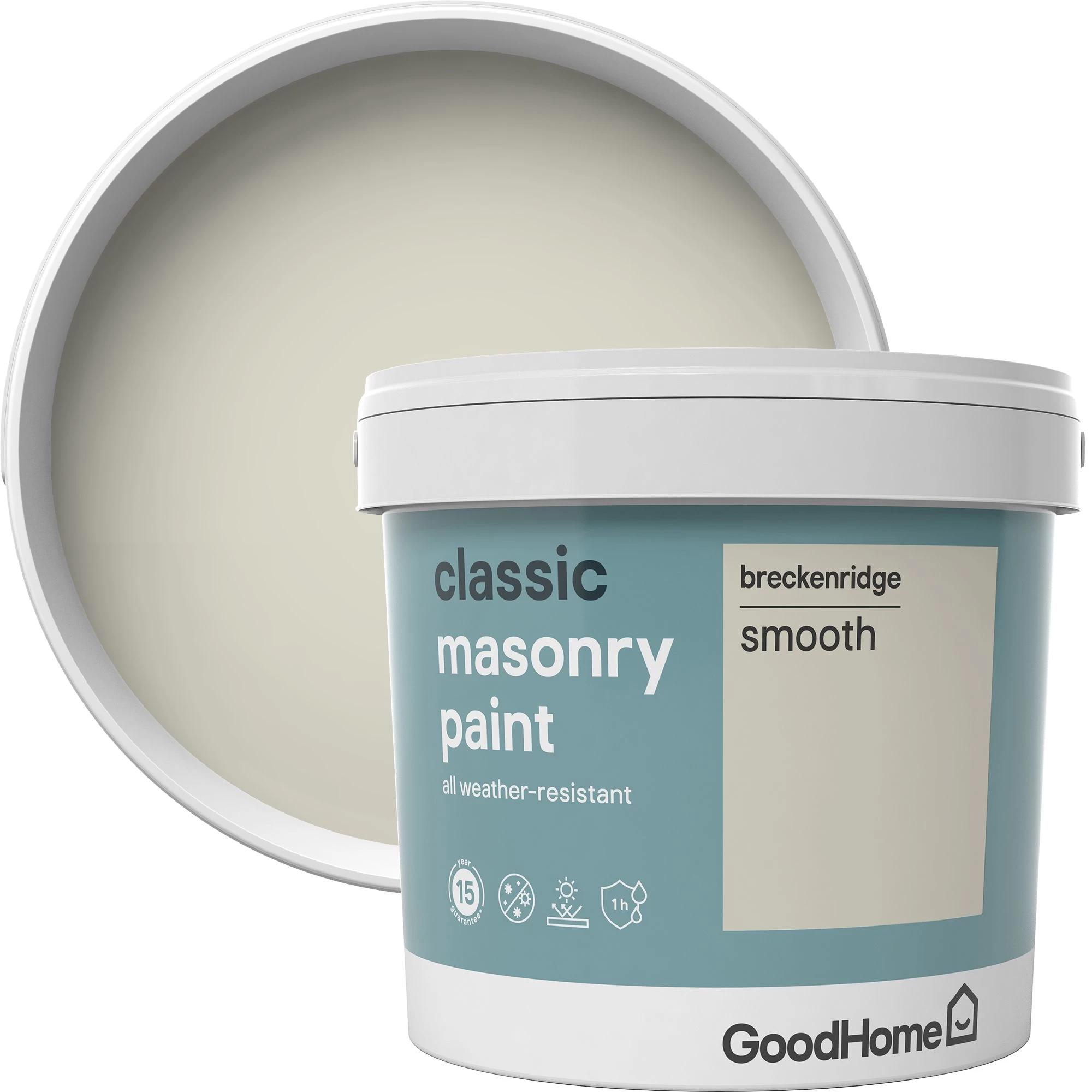 GoodHome Classic Breckenridge Smooth Matt Masonry paint, 5L GoodHome Classic Breckenridge Smooth Matt Masonry Paint, 5L -Trade Point Sale Shop goodhome classic breckenridge smooth matt masonry paint 5l3663602520962 02c bq