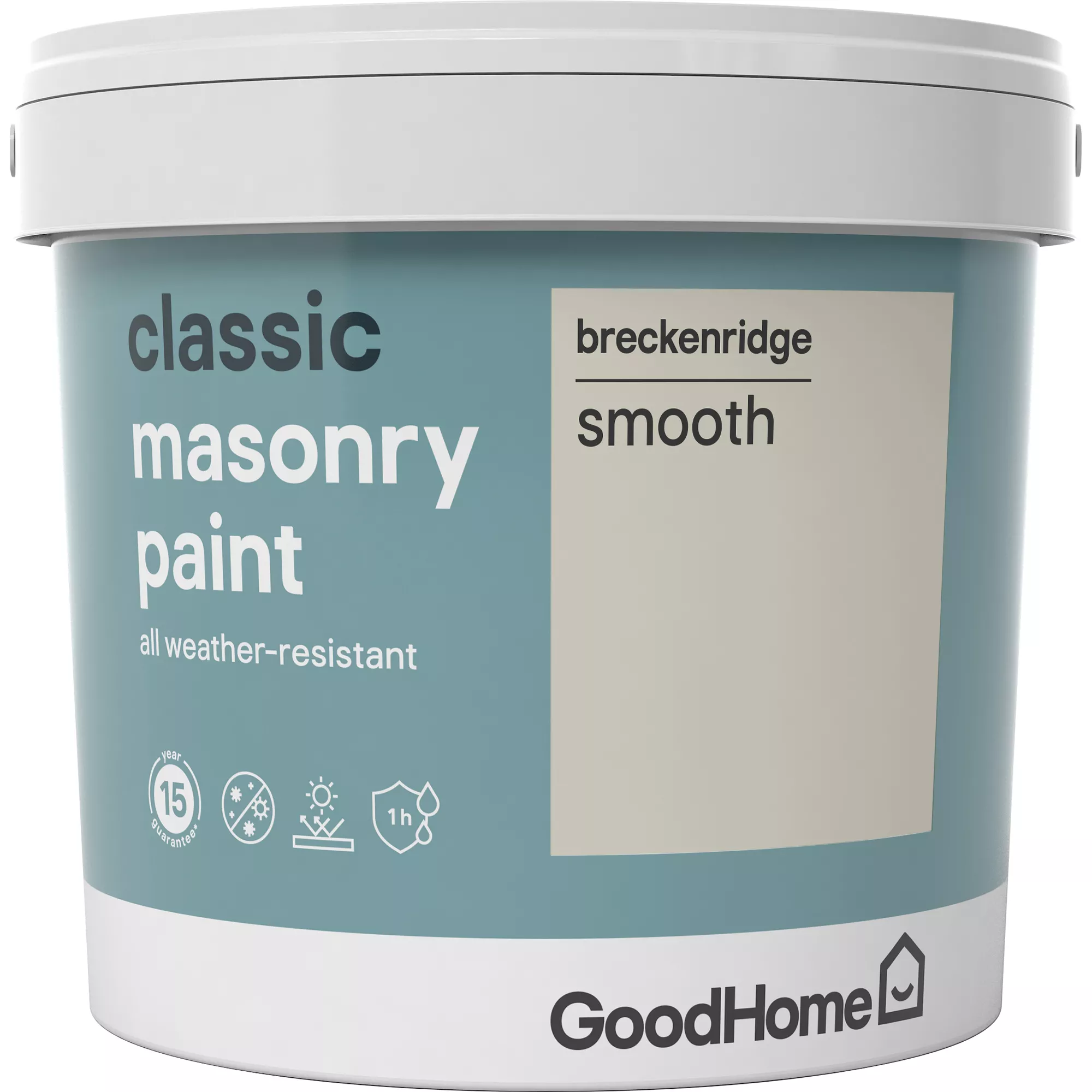 GoodHome Classic Breckenridge Smooth Matt Masonry paint, 5L GoodHome Classic Breckenridge Smooth Matt Masonry Paint, 5L -Trade Point Sale Shop goodhome classic breckenridge smooth matt masonry paint 5l3663602520962 08c bq