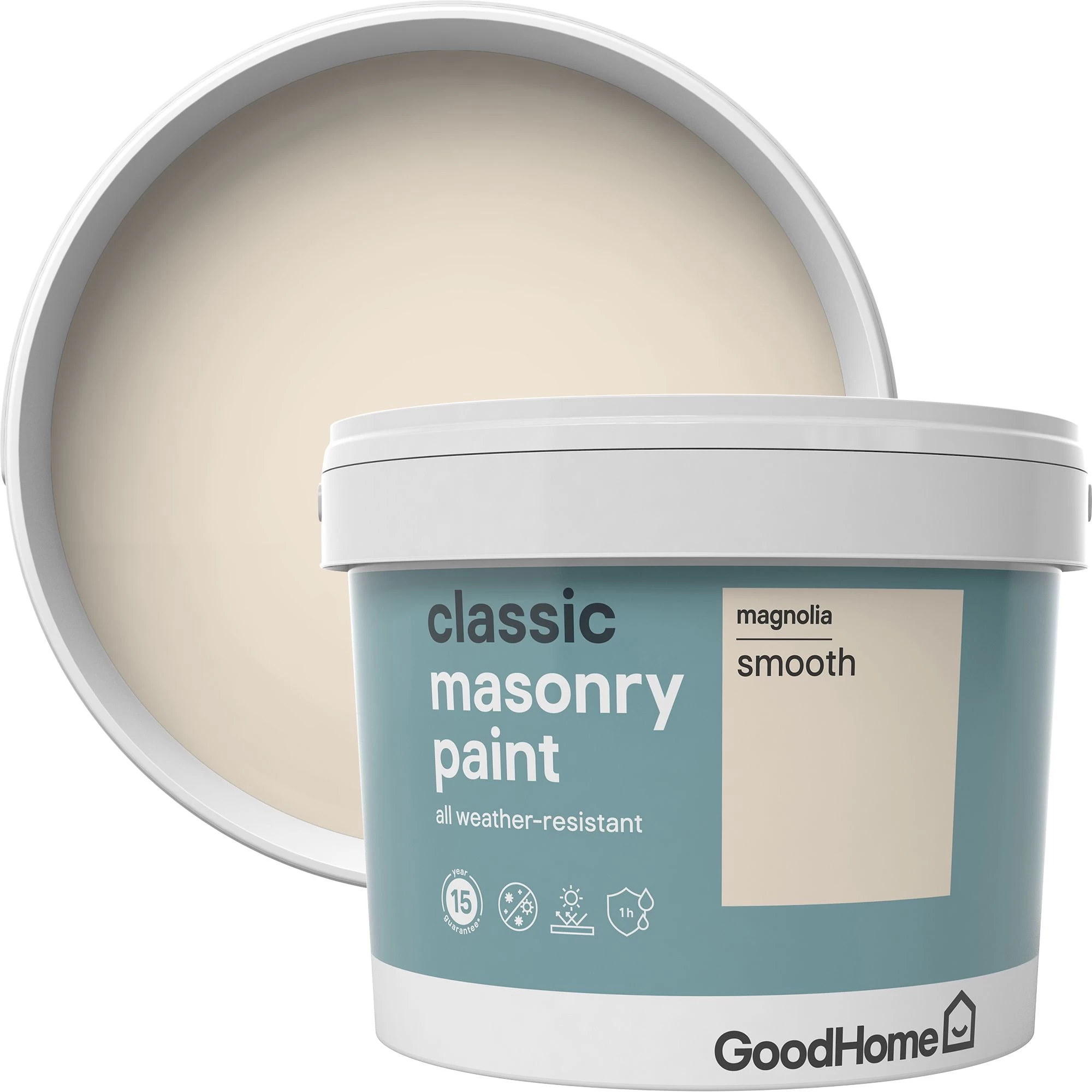 GoodHome Classic Magnolia Smooth Matt Masonry paint, 10L GoodHome Classic Magnolia Smooth Matt Masonry Paint, 10L -Trade Point Sale Shop goodhome classic magnolia smooth matt masonry paint 10l3663602521662 02c bq