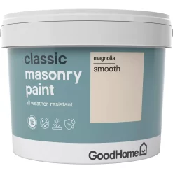 GoodHome Classic Magnolia Smooth Matt Masonry Paint, 10L 2 GoodHome Classic Magnolia Smooth Matt Masonry Paint, 10L -Trade Point Sale Shop goodhome classic magnolia smooth matt masonry paint 10l3663602521662 08c bq
