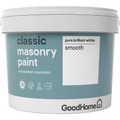 GoodHome Classic Pure Brilliant White Smooth Matt Masonry Paint, 10L 2 GoodHome Classic Pure Brilliant White Smooth Matt Masonry Paint, 10L -Trade Point Sale Shop goodhome classic pure brilliant white smooth matt masonry paint 10l3663602521600 08c bq