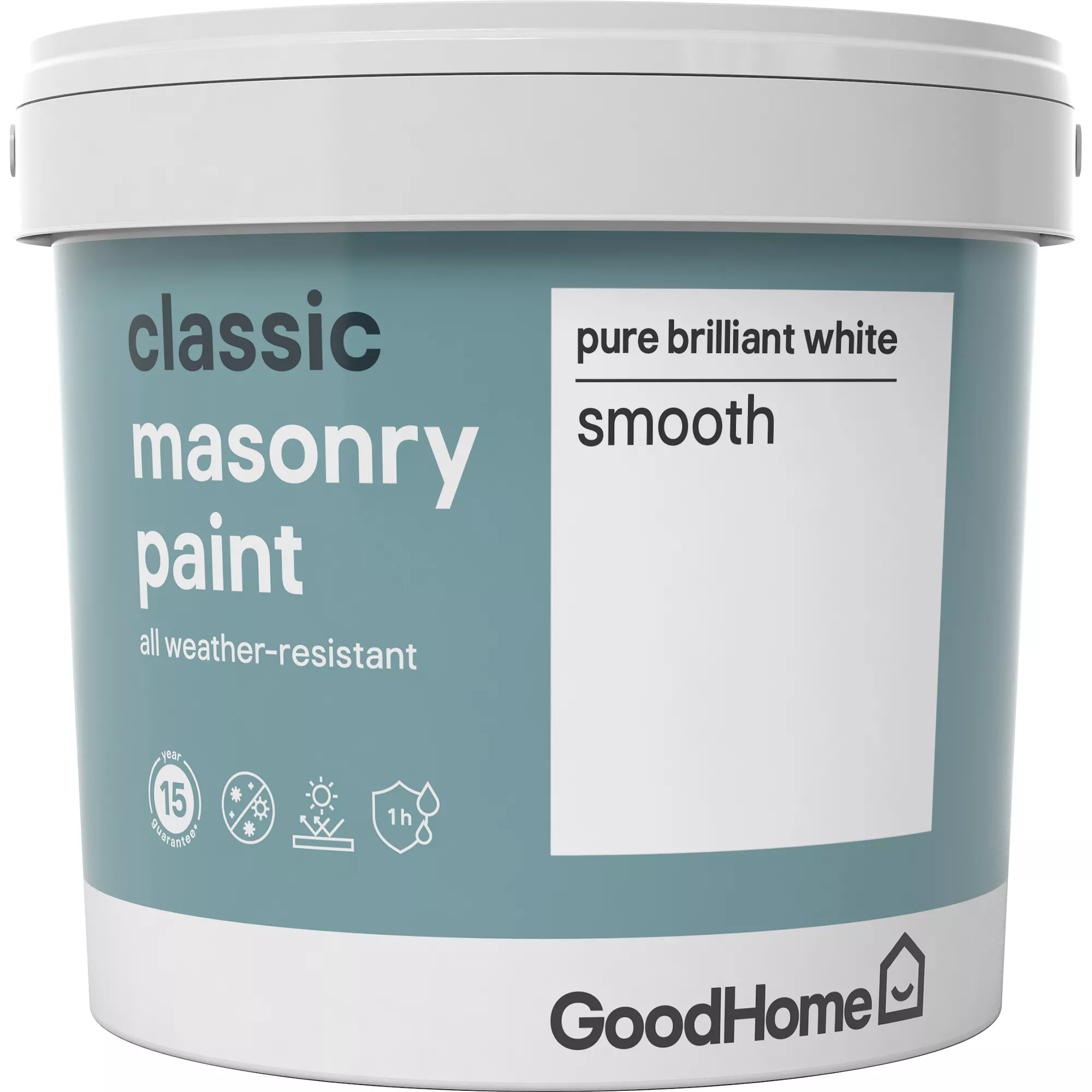 GoodHome Classic Pure brilliant white Smooth Matt Masonry paint, 5L GoodHome Classic Pure Brilliant White Smooth Matt Masonry Paint, 5L -Trade Point Sale Shop goodhome classic pure brilliant white smooth matt masonry paint 5l3663602520795 08c bq