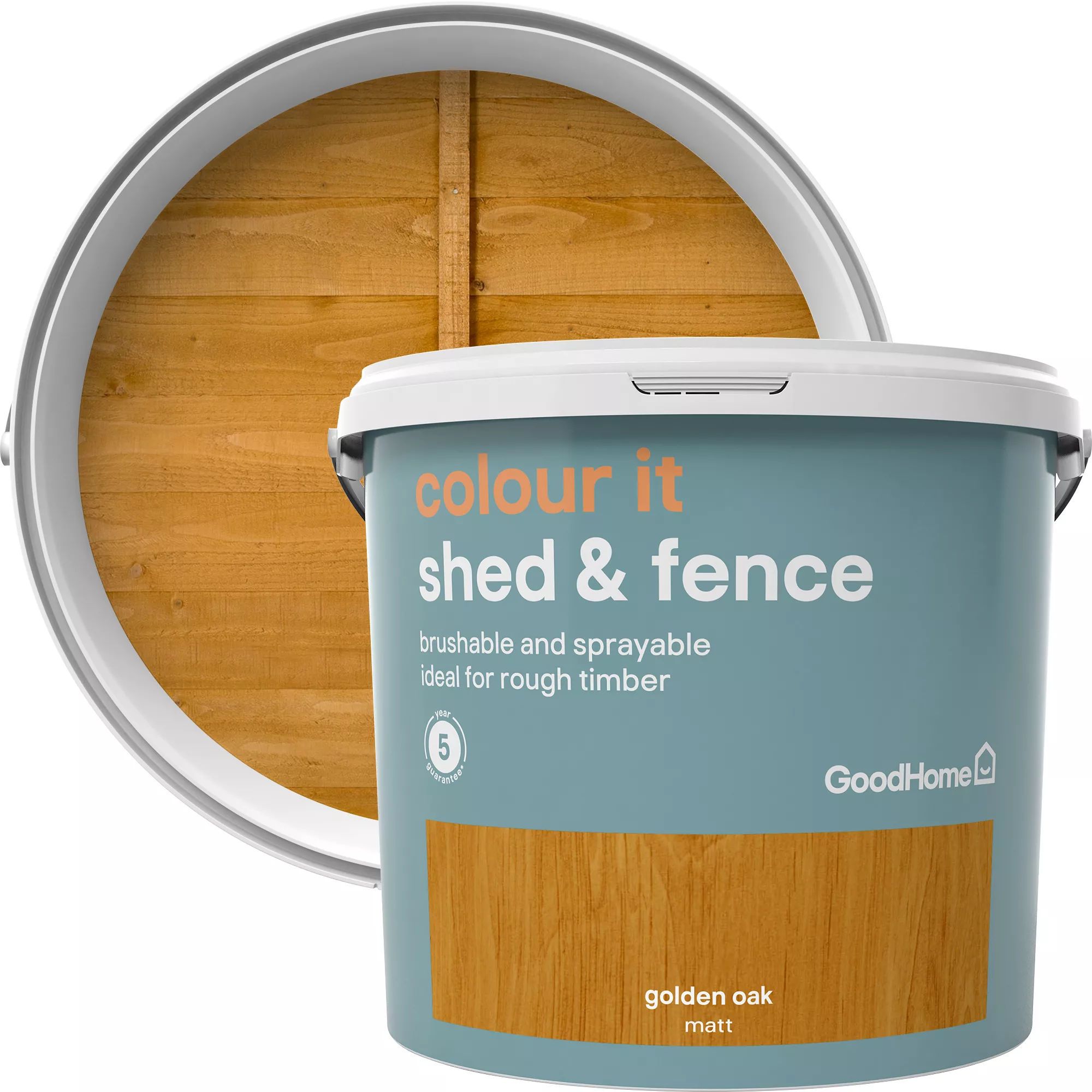 GoodHome Colour it Golden oak Matt Fence & shed Stain, 5L GoodHome Colour It Golden Oak Matt Fence & Shed Stain, 5L -Trade Point Sale Shop goodhome colour it golden oak matt fence shed stain 5l5036581088668 37c